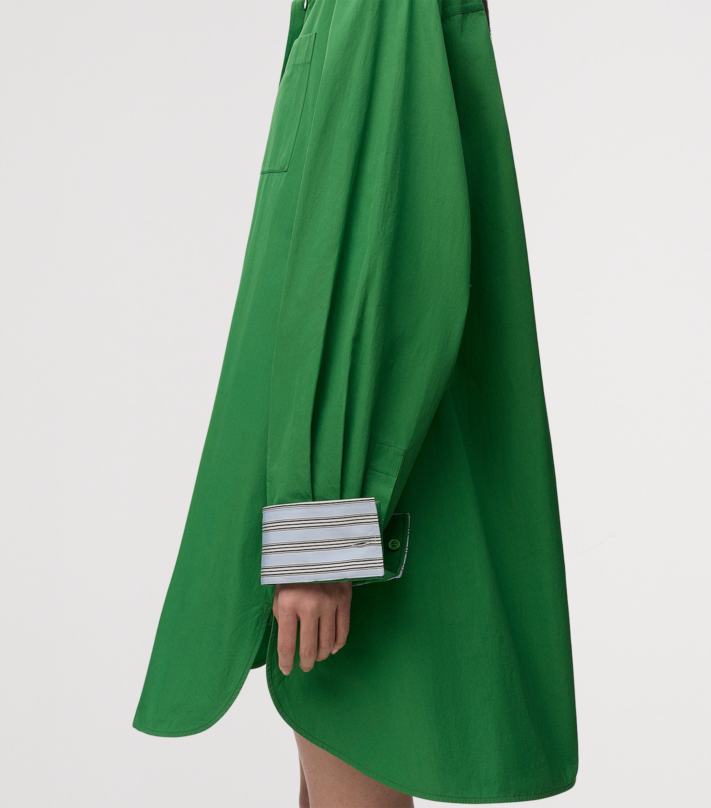LOEWE Womens Layered Mini Shirt Dress Green Image 4