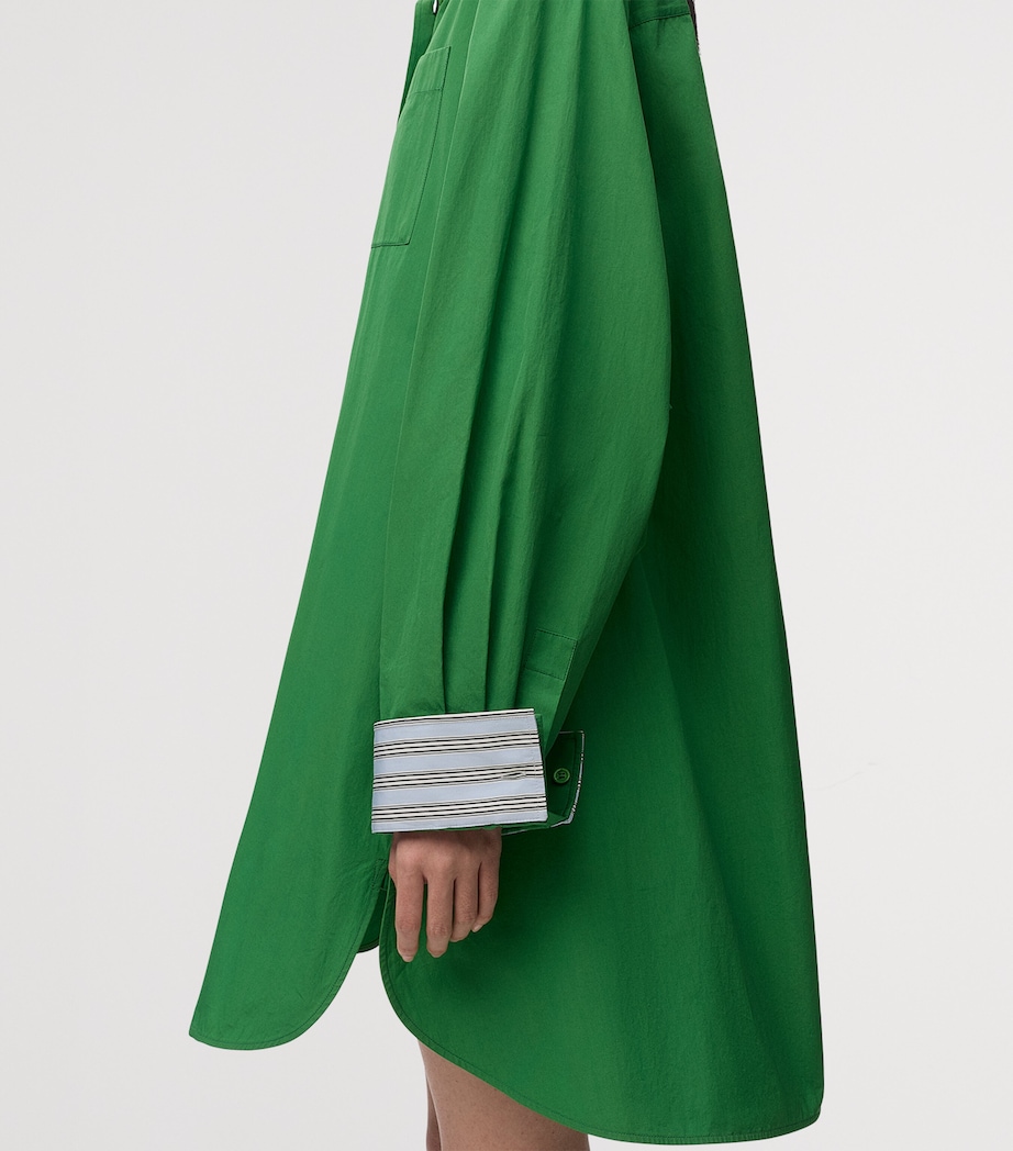LOEWE Womens Layered Mini Shirt Dress Green Image 4