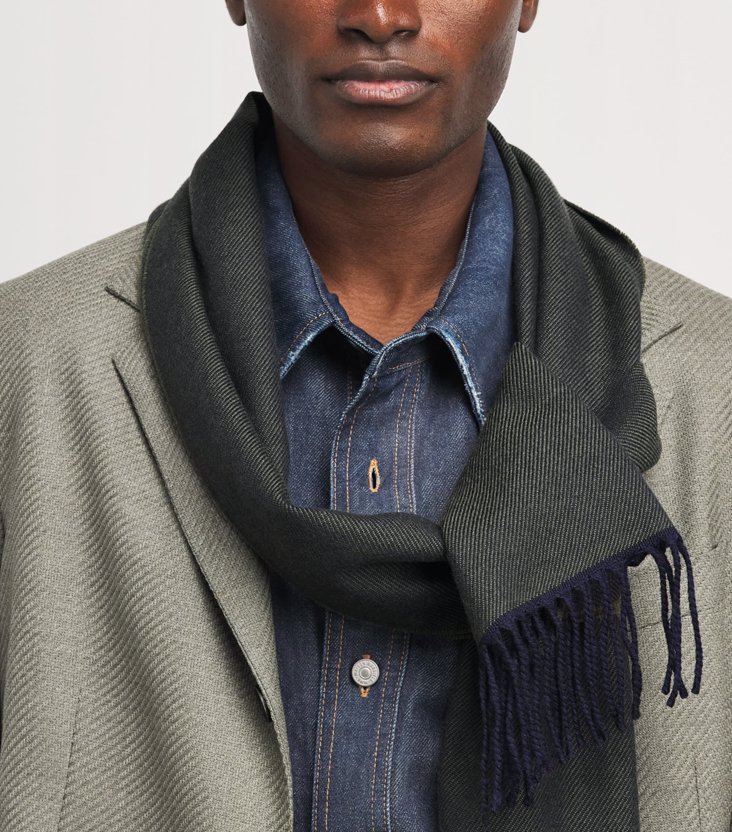 Eton Merino Wool Scarf Dark Green Image 2