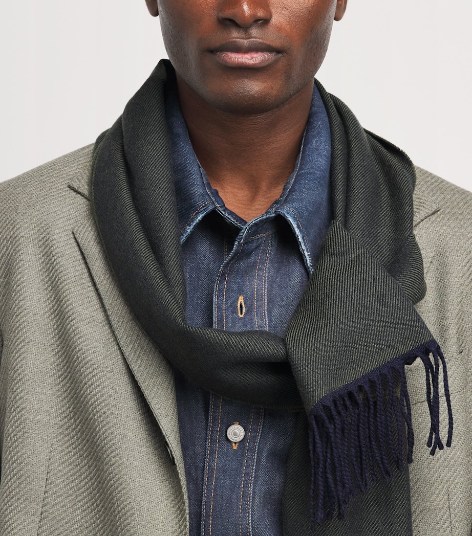Eton Merino Wool Scarf Dark Green Image 2