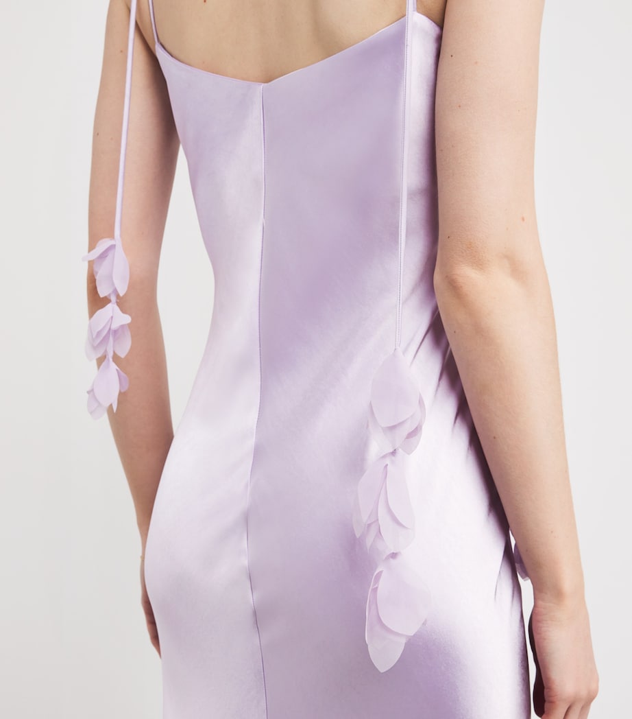 Satin Floral Maxi Dress LILAC Image 4