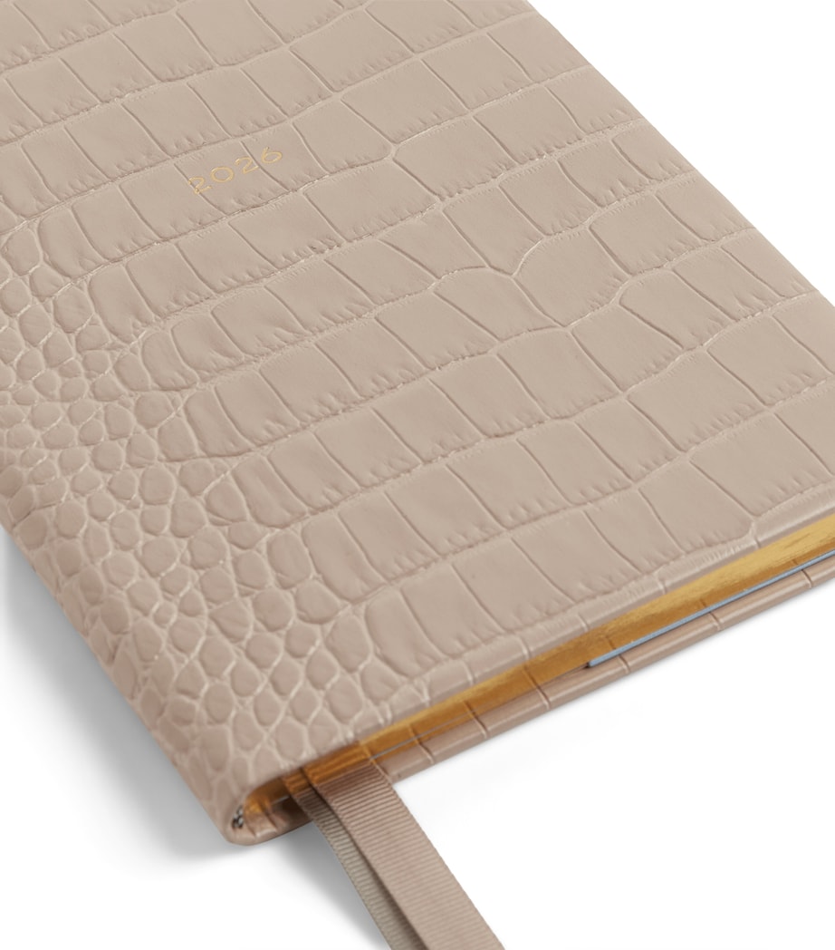 Mara Leather Croc-Embossed A5 Soho Diary 2026 SANDSTONE Image 5