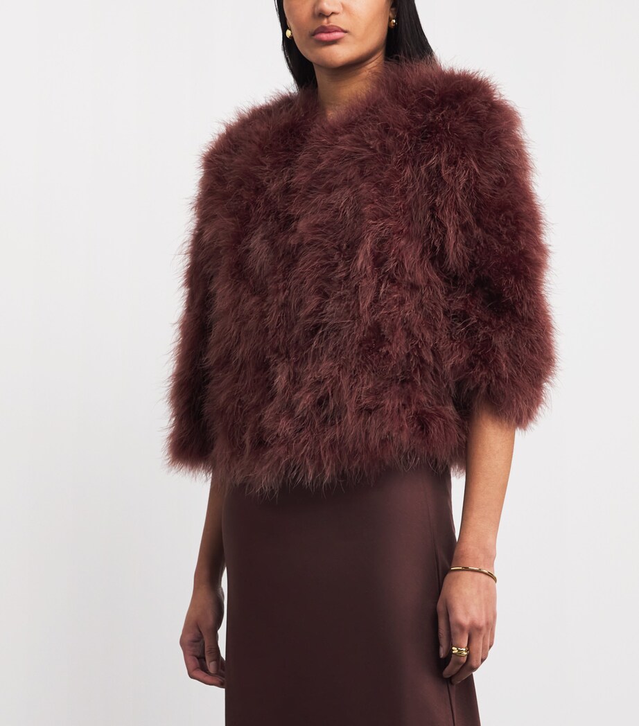 Yves Salomon Womens Feather Cropped Jacket Image 4