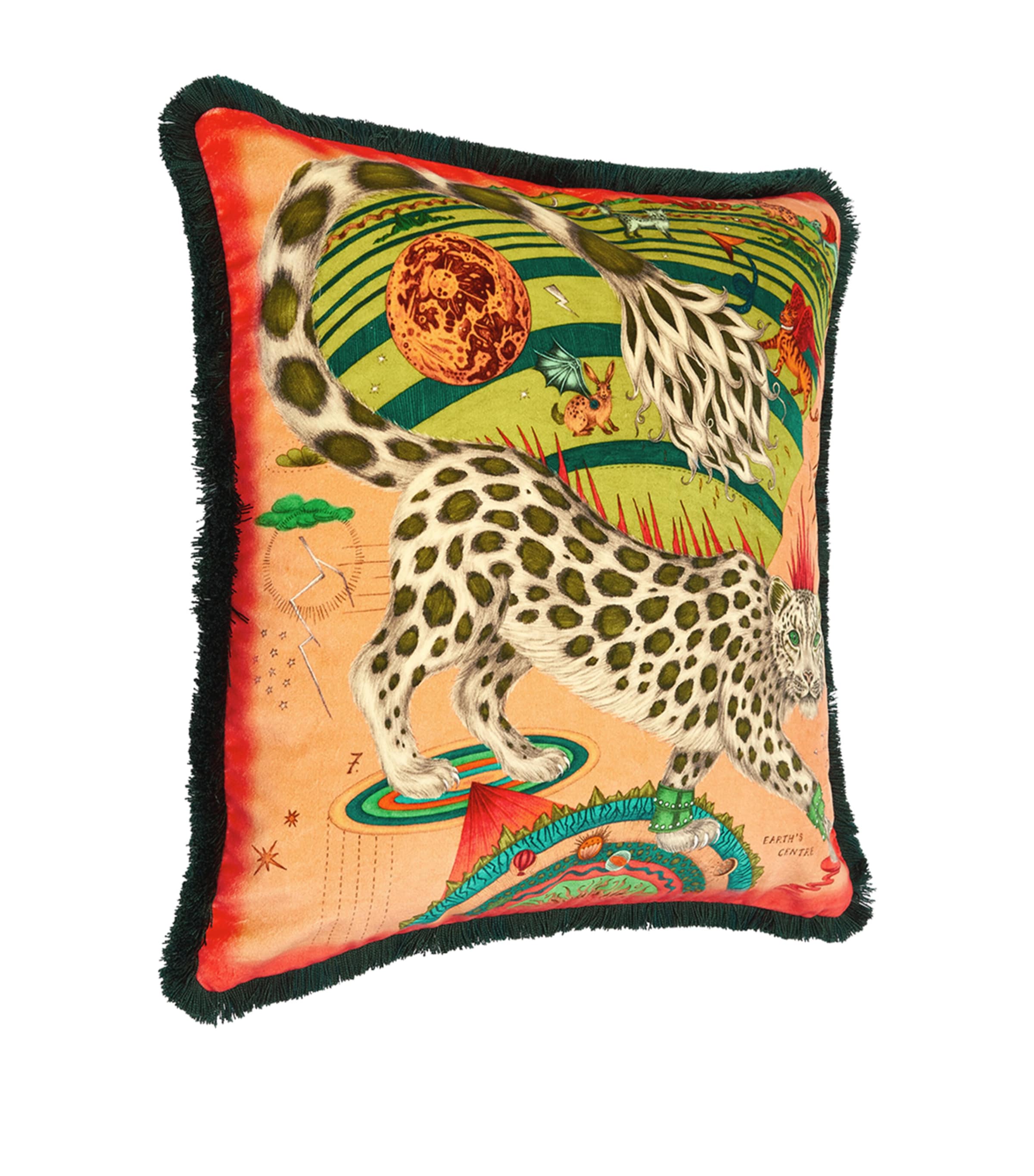 Emma J Shipley Velvet Snow Leopard Cushion (46cm x 46cm) Blush Image 3