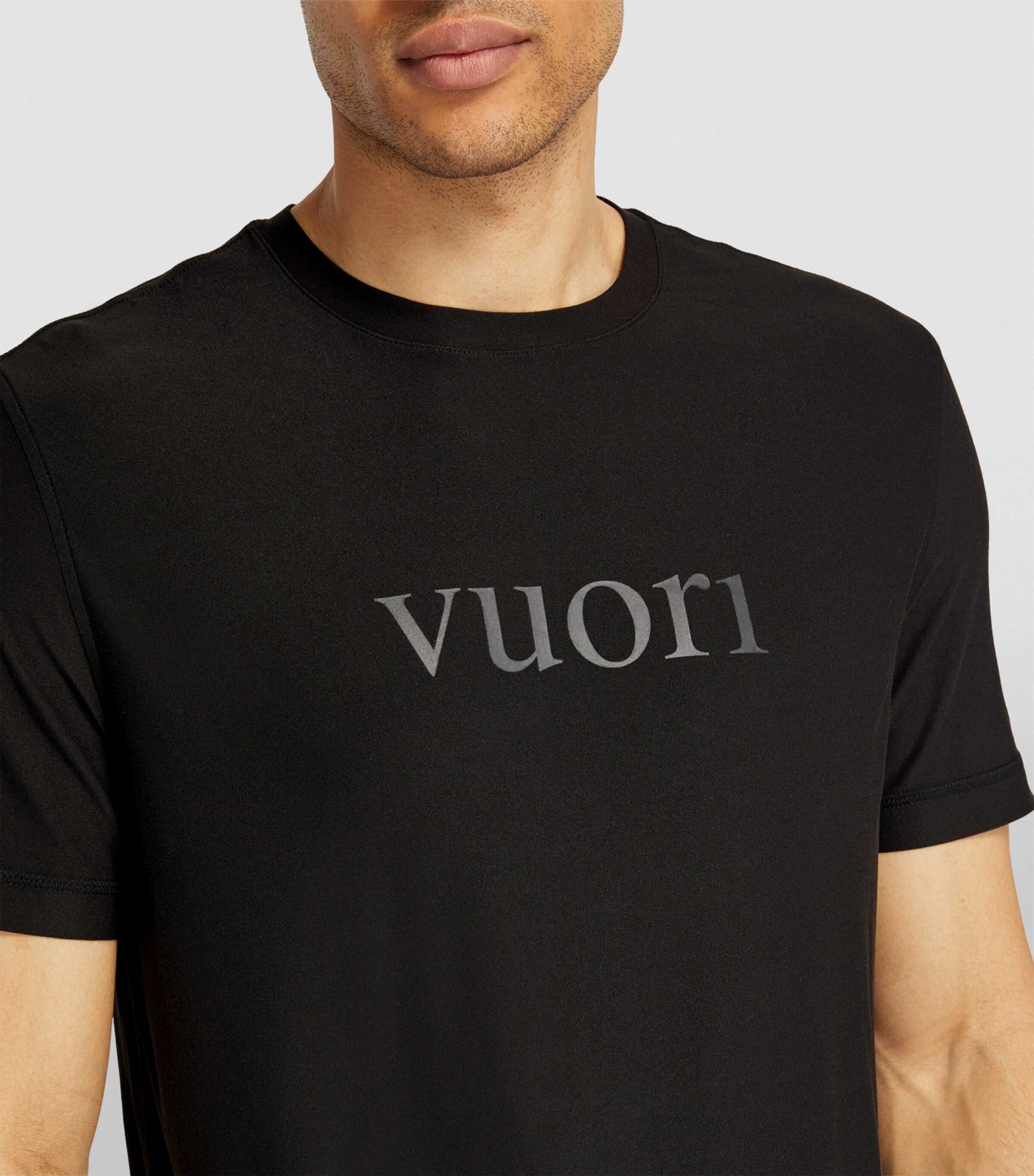 VUORI Mens Logo Strato Tech T-Shirt Blk/black Image 6