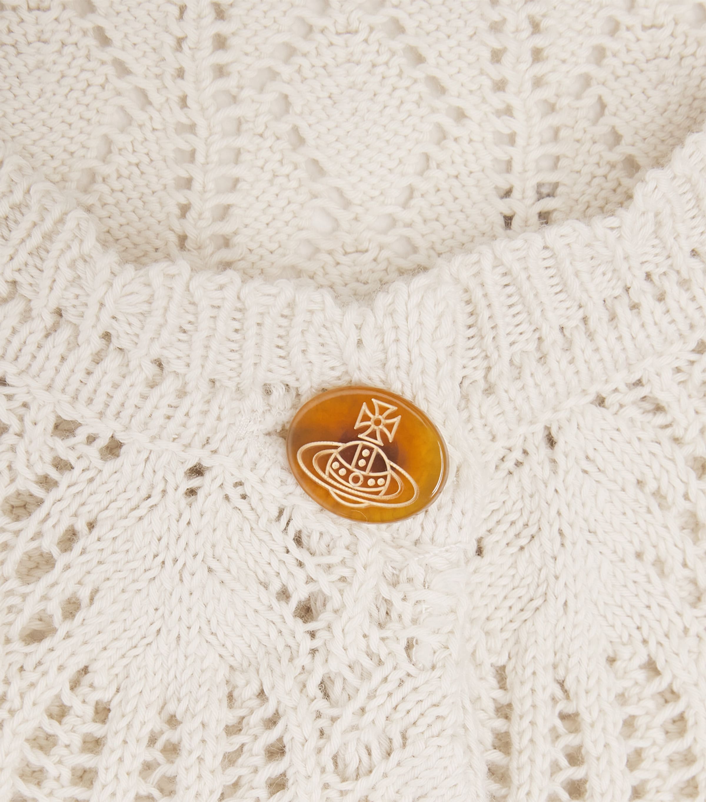 Vivienne Westwood Womens Cotton Crochet Orb Cardigan Cream Image 6