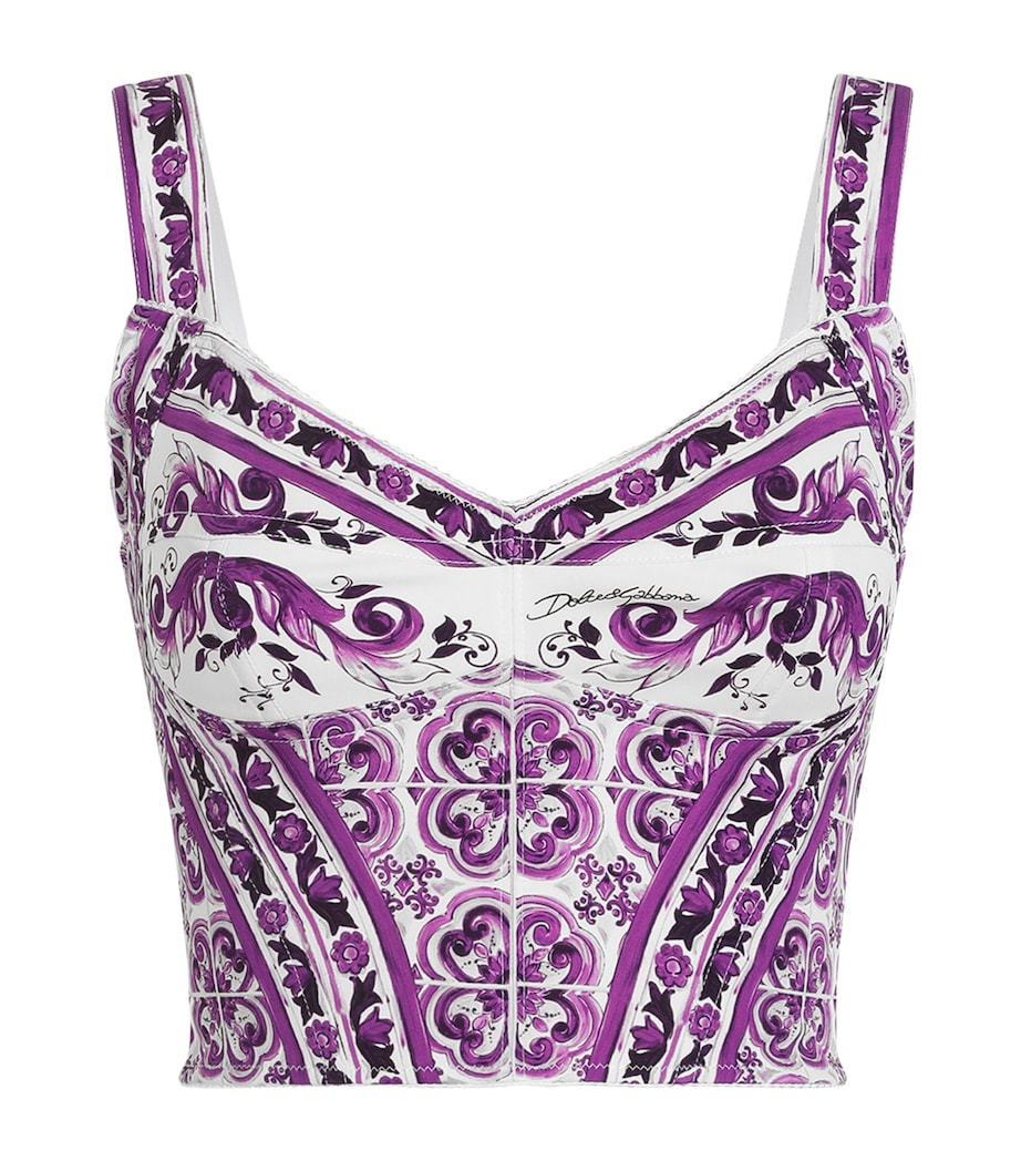 Printed Bustier Top IP3TN-MAIOLICA VIOLA Image 1