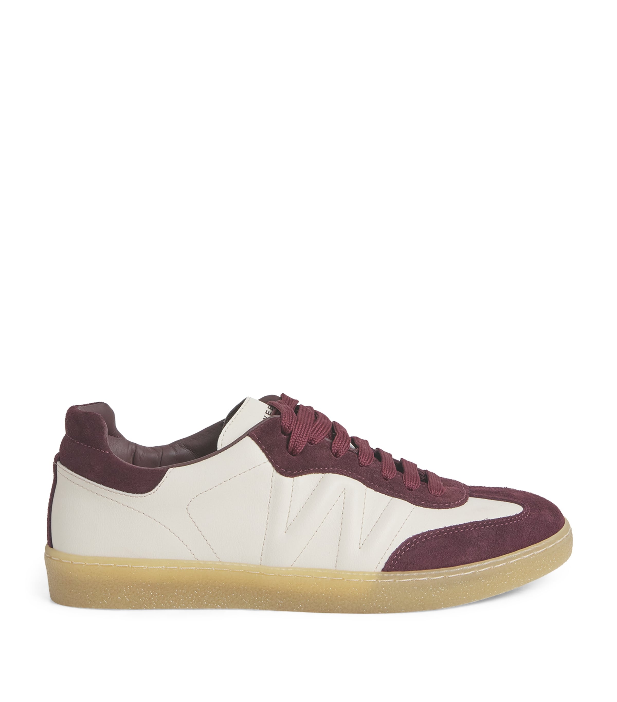 Shop Weekend Max Mara Suede-leather Sneakers In Red