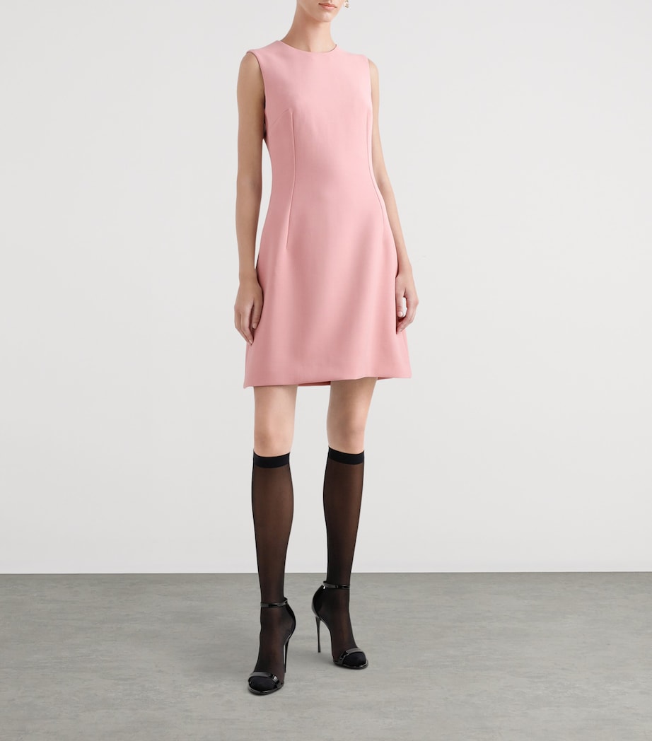 Virgin Wool Mini Dress F0473- POWDER PINK Image 2