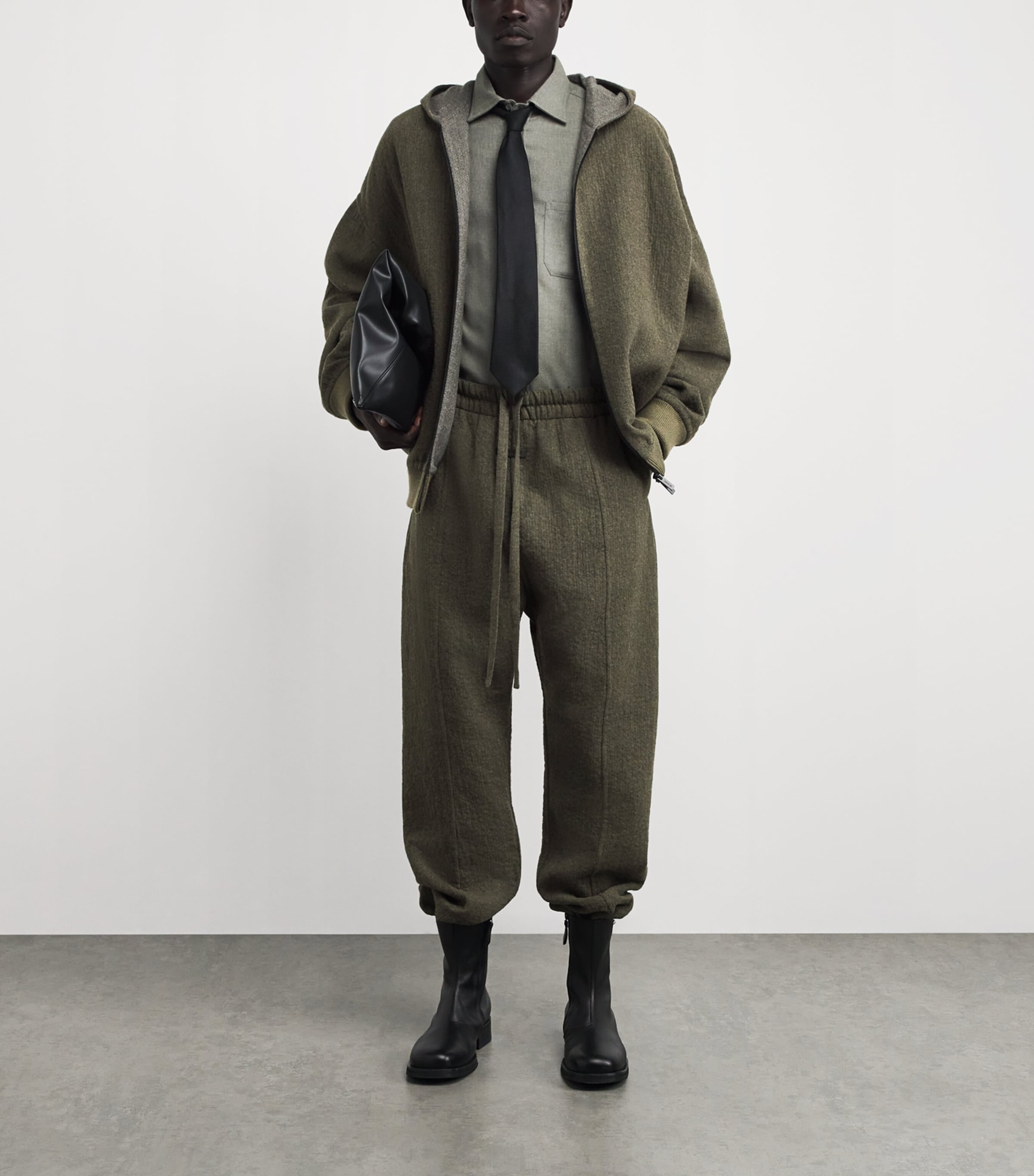 Wool-Blend Forum Trousers OFF BLACK Image 2