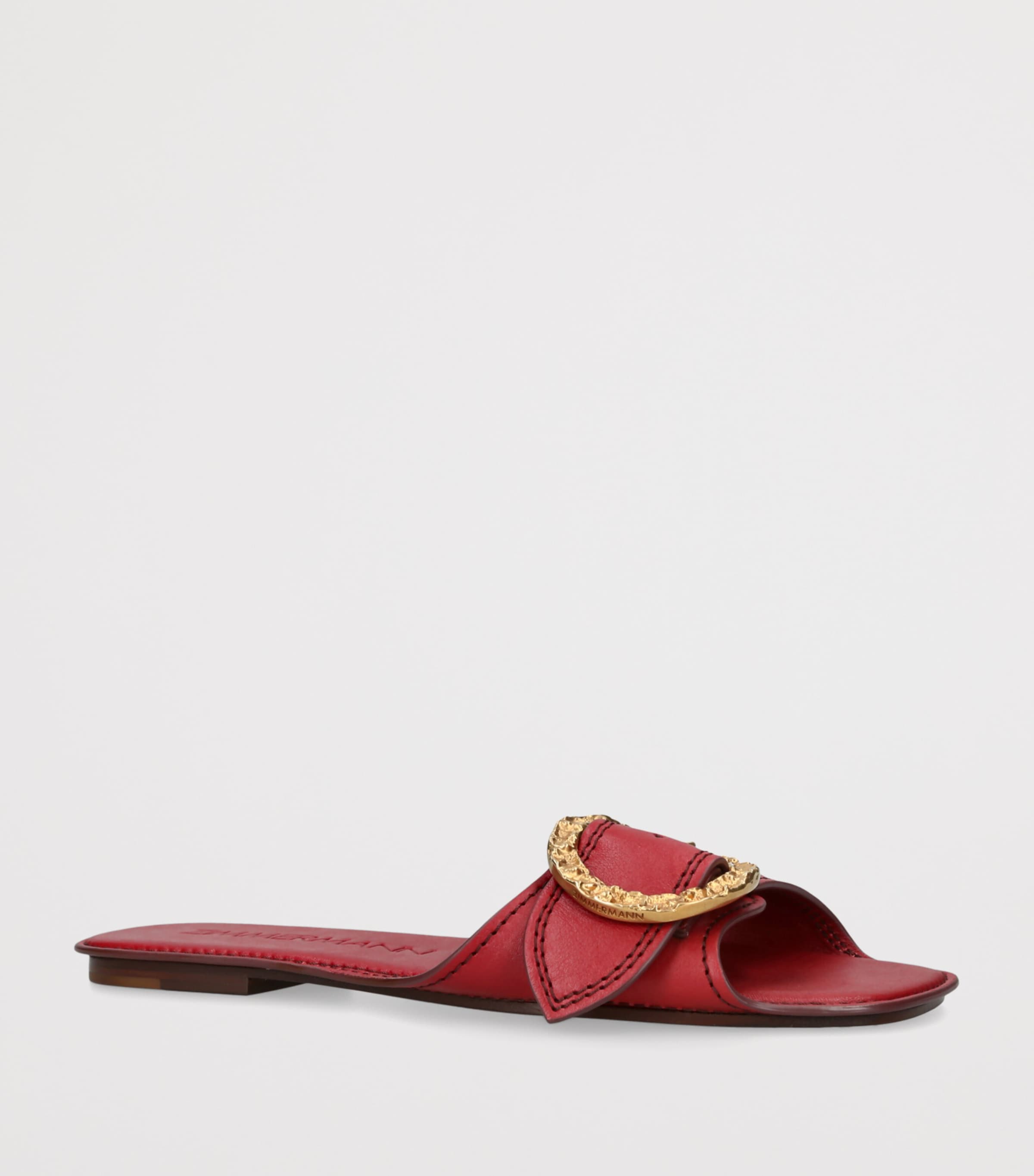 Zimmermann Leather Solena Slides Red Image 2