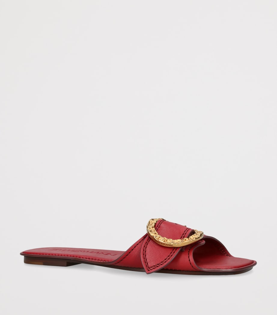 Zimmermann Leather Solena Slides Red Image 2