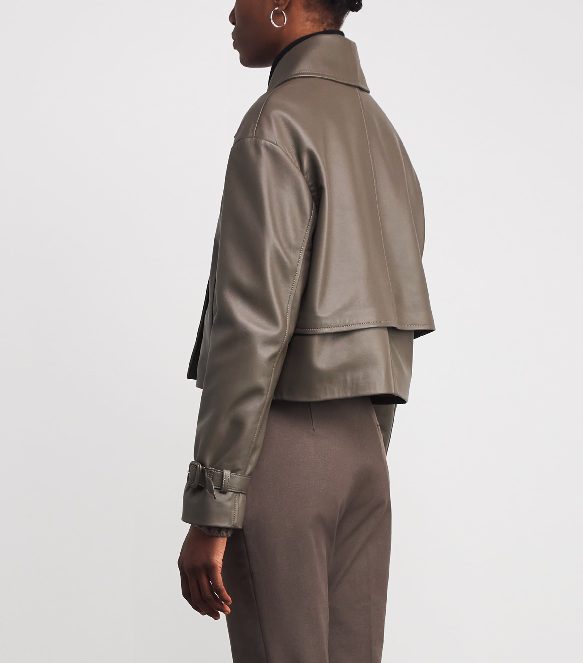 Blaise Leather Jacket MUSHROOM Image 4