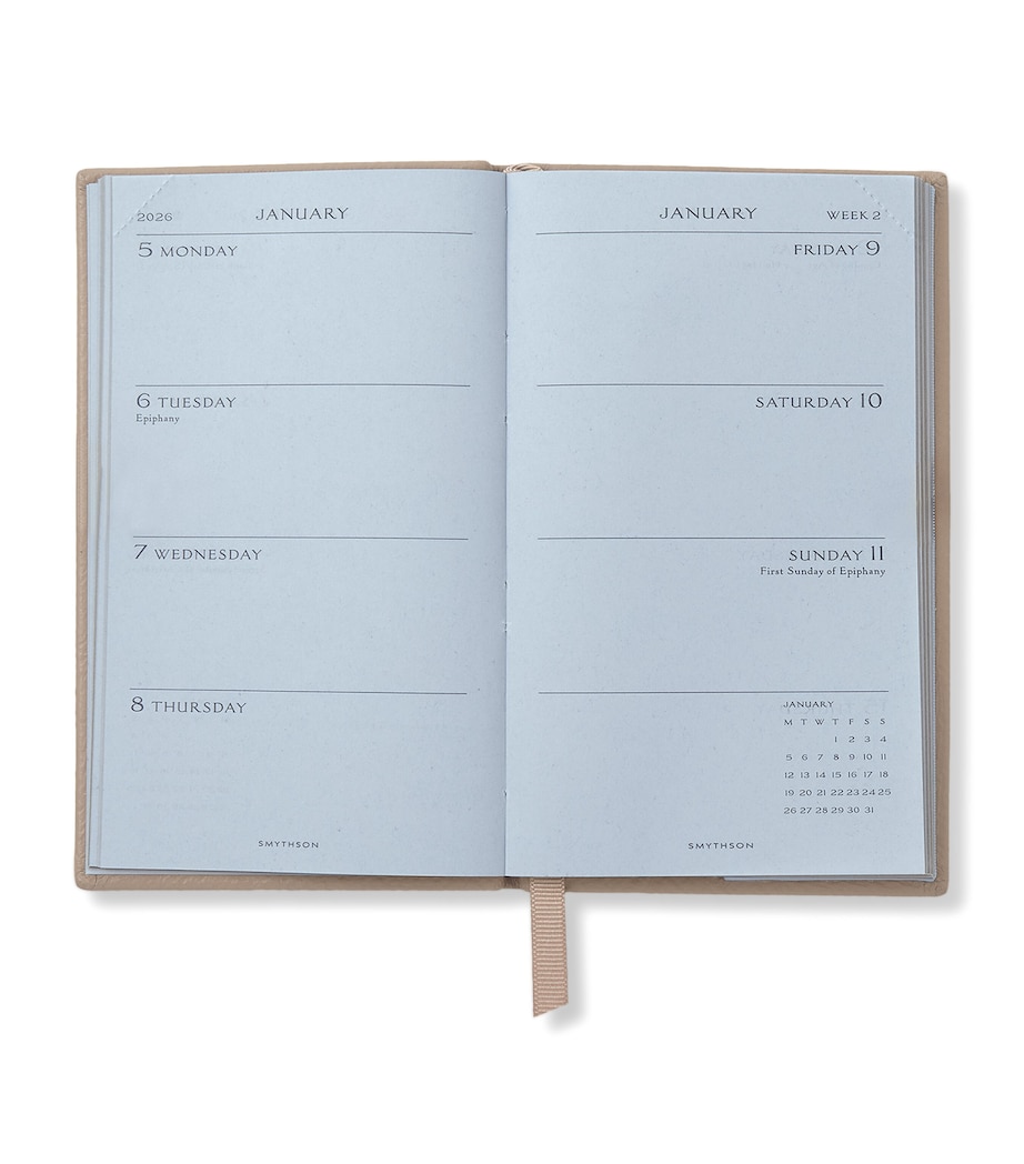 Panama Leather Weekly Diary 2026 SANDSTONE Image 2