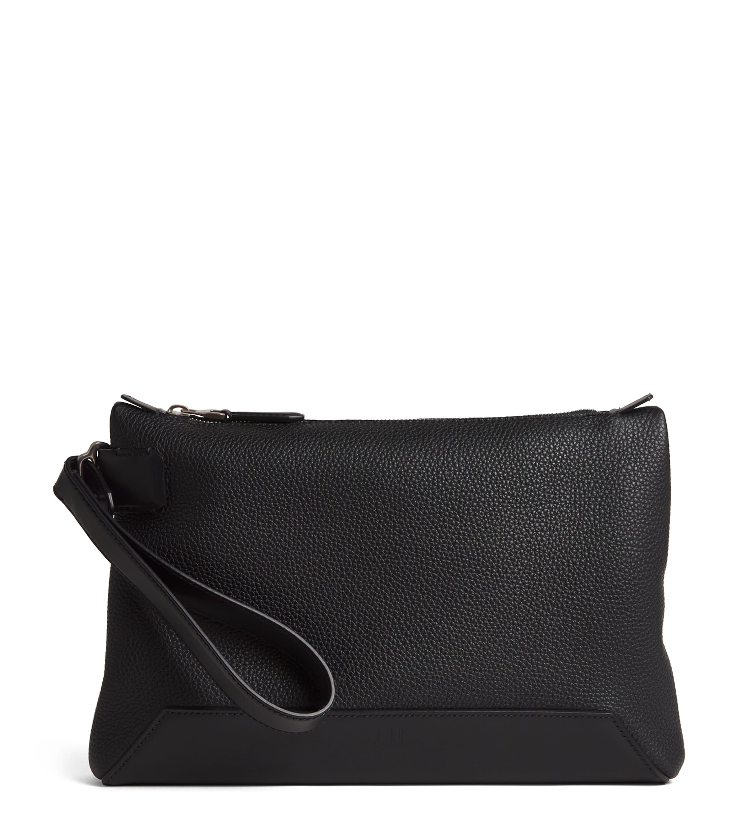 Shop Dunhill Leather Harness Pouch In Black