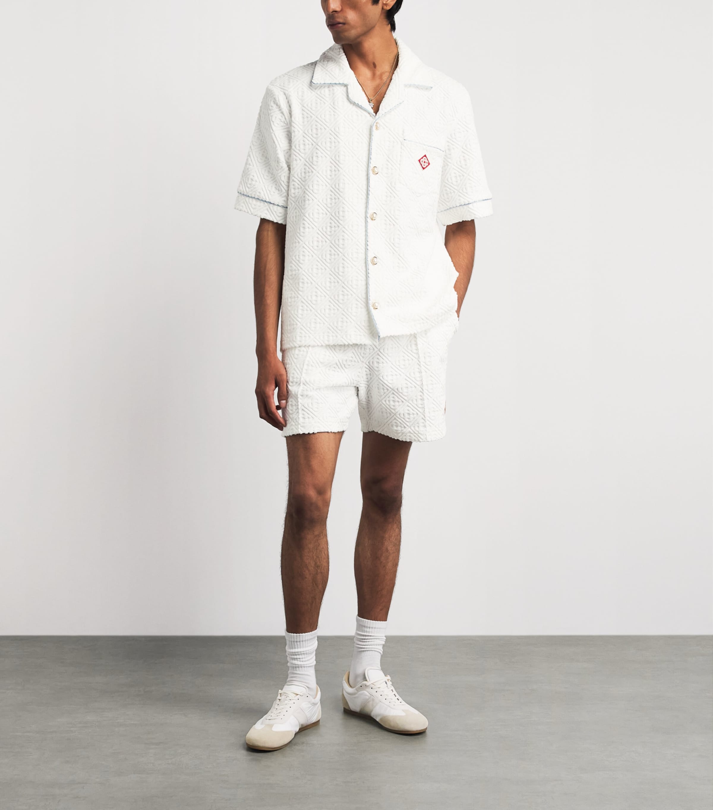 Casablanca Mens Towelling Monogram Shirt White Image 2