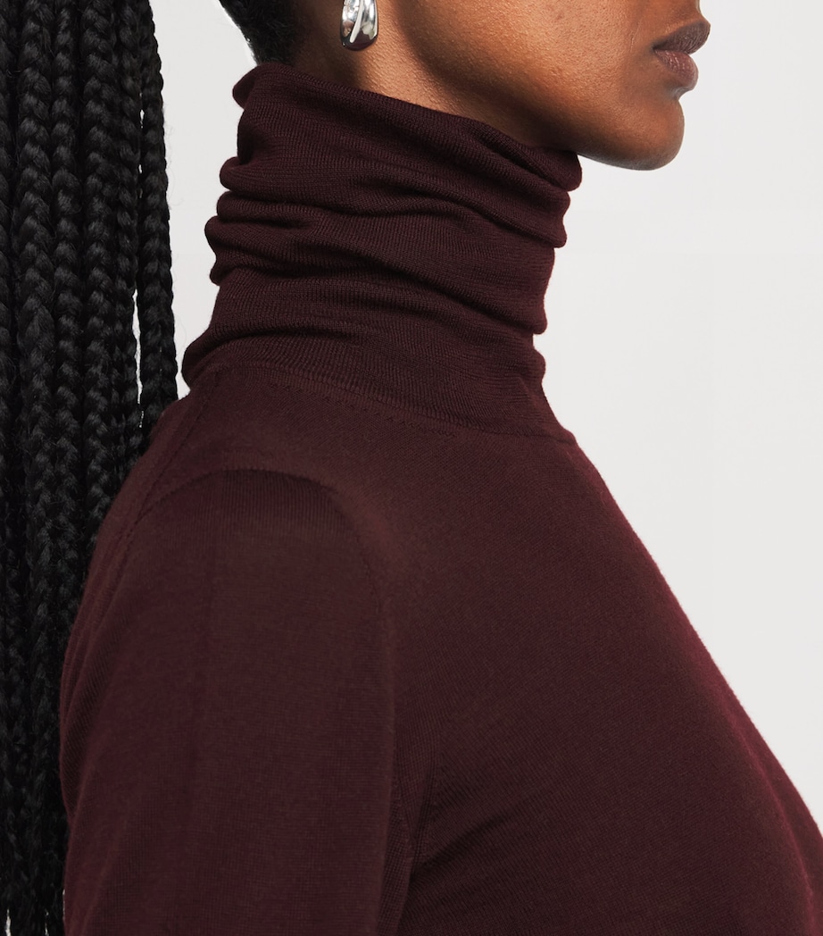 Virgin Wool Rollneck Sweater CHERRY Image 6