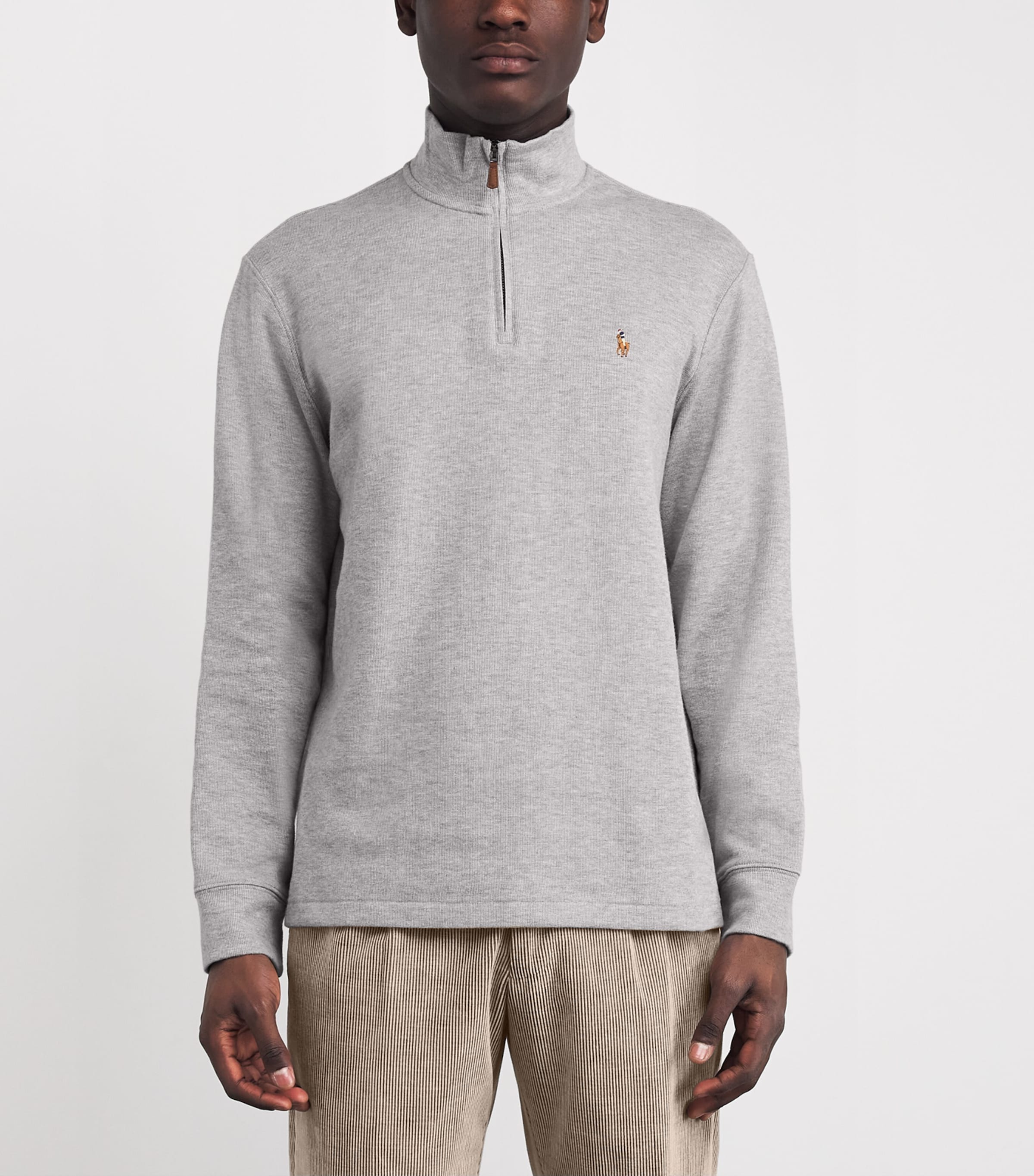 Cotton Quarter-Zip Sweater ANDVER HTR Image 3