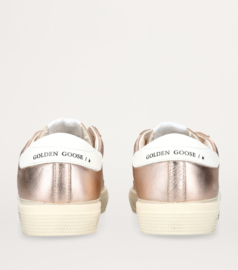 Golden Goose Leather Metallic May Sneakers Bronze Image 2