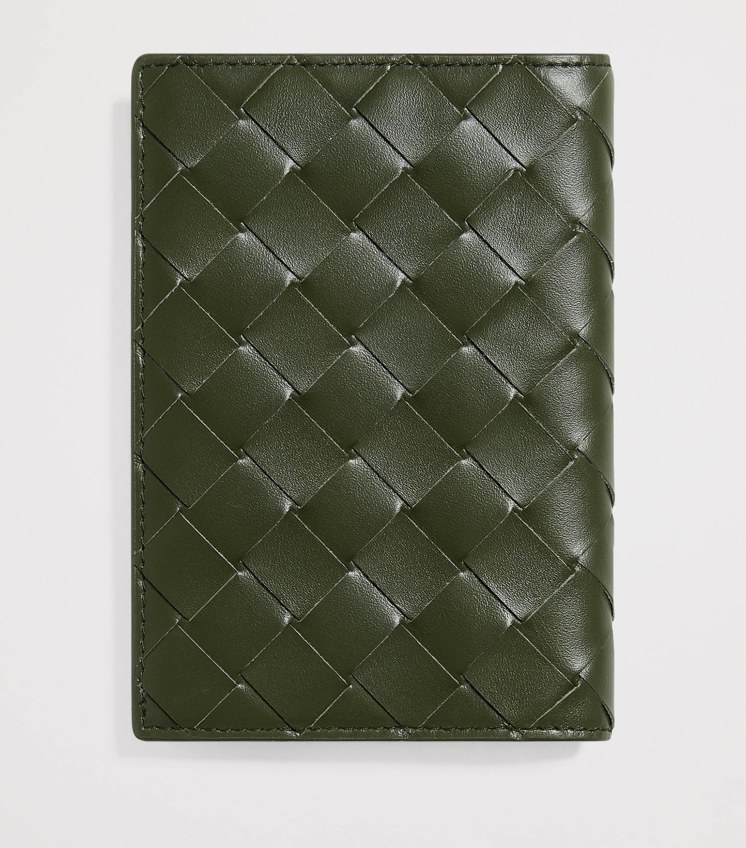 Bottega Veneta Leather Intrecciato Passport Holder Image 3