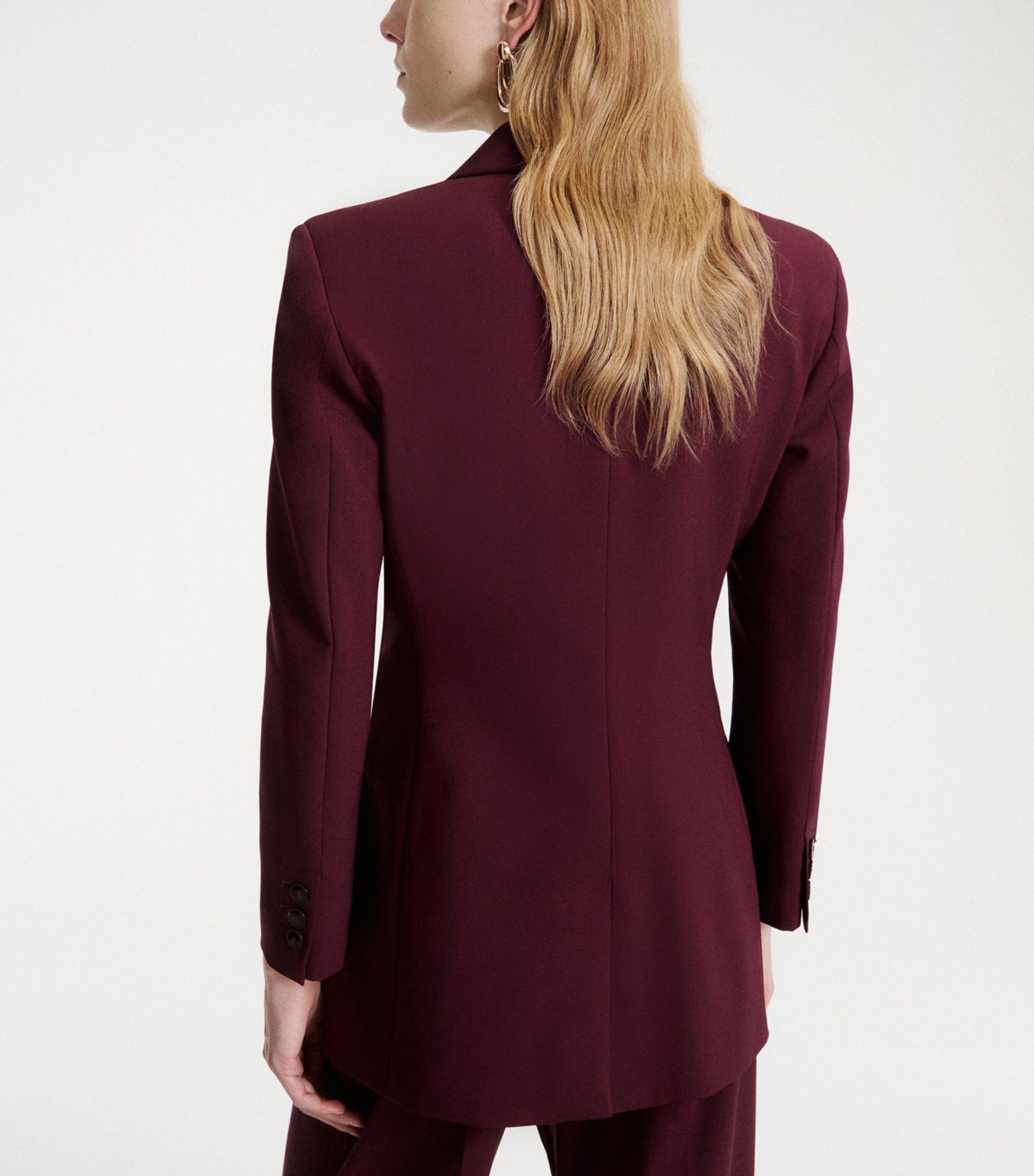 Marella Womens Stretch-Wool Blazer Bordeaux Image 3