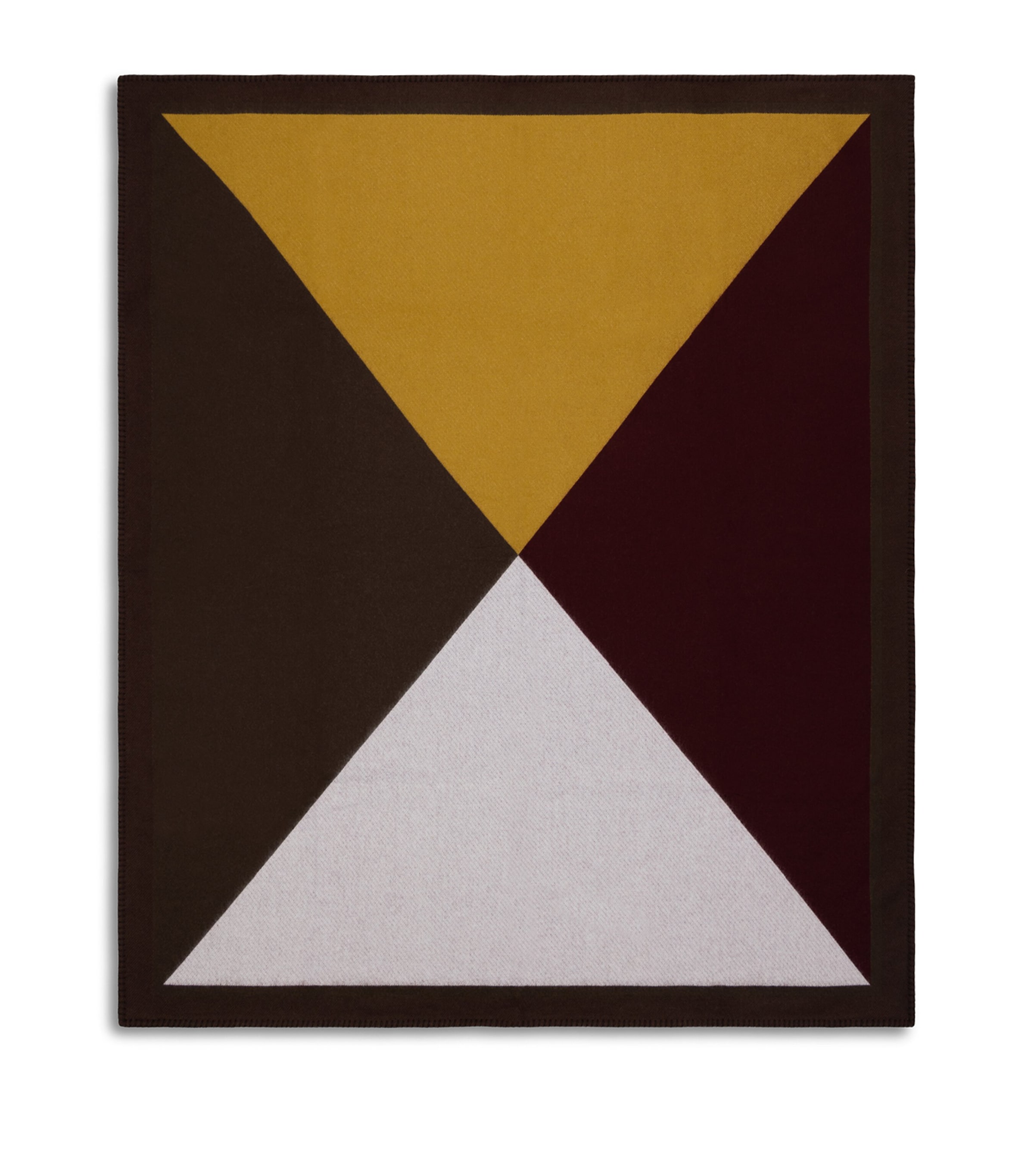 Begg x Co Lambswool-Cashmere Vivian Envelope Blanket (140cm x 180cm) Burgundy Ochre Image 1