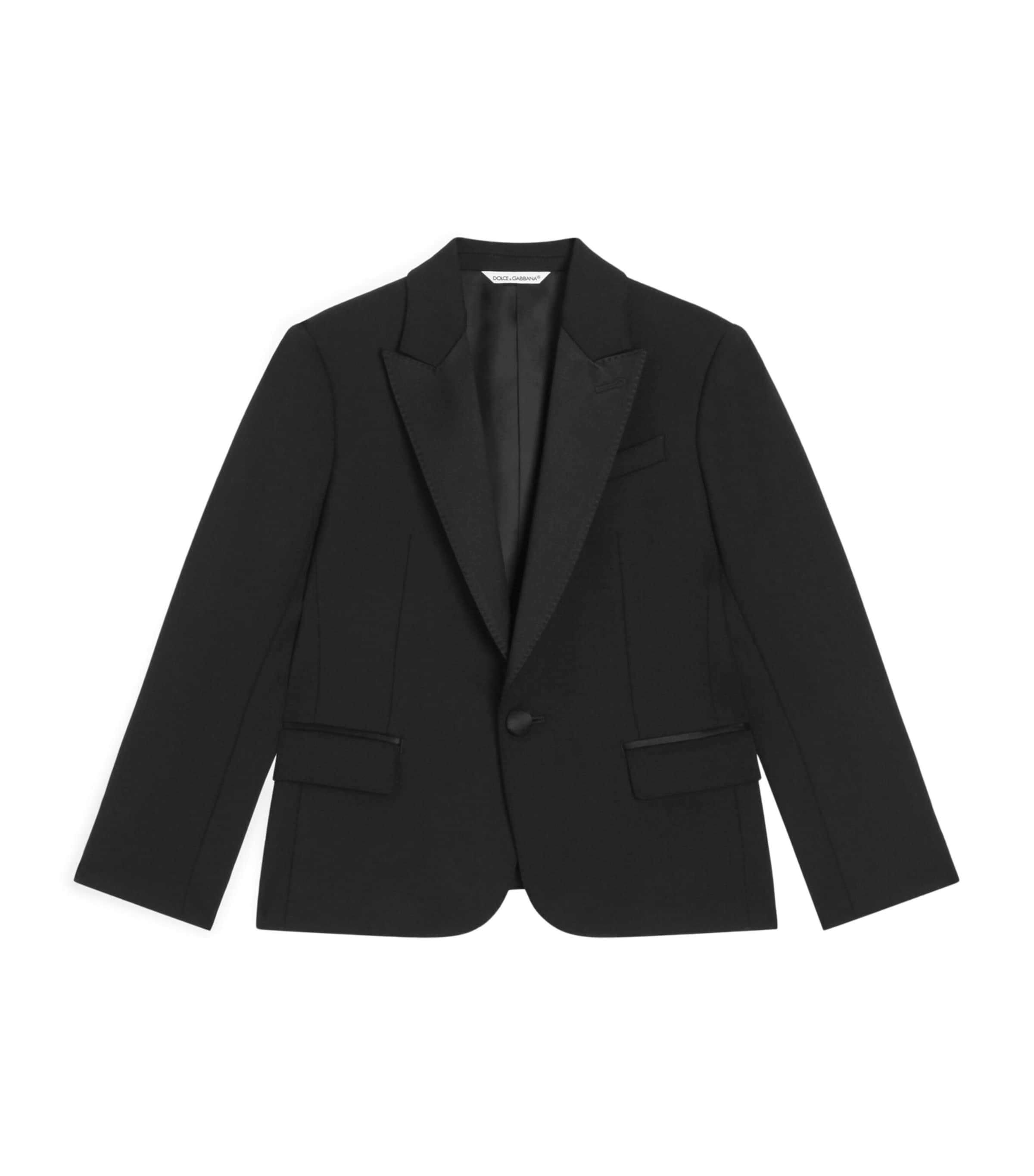 Dolce&Gabbana Kids Virgin Wool Tuxedo Jacket (8-14 Years) Black Image 1