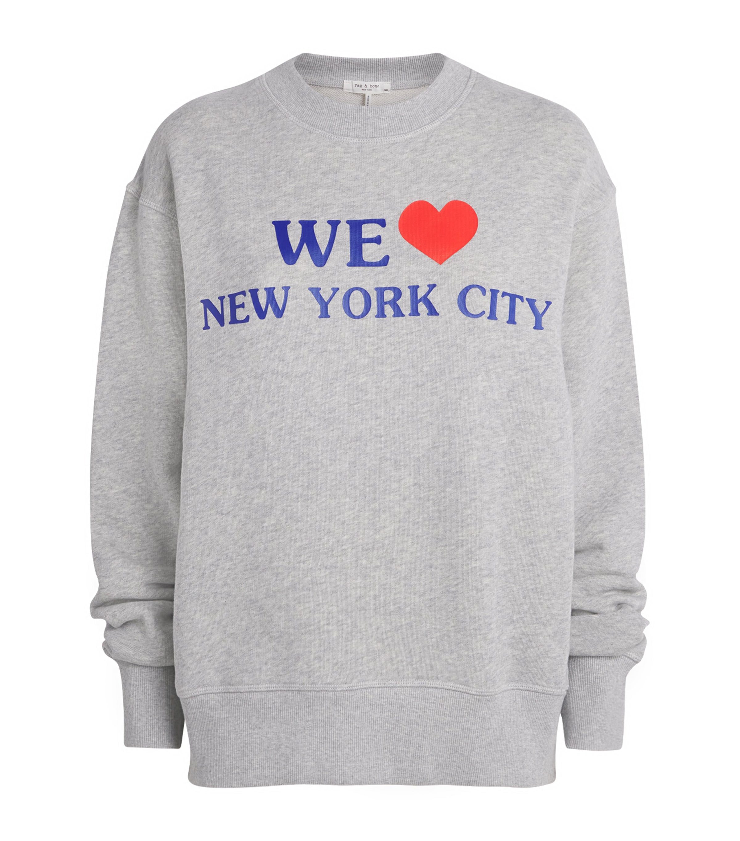 Rag & Bone We Heart Nyc Long Sleeve Sweatshirt In Heather Grey In Gray