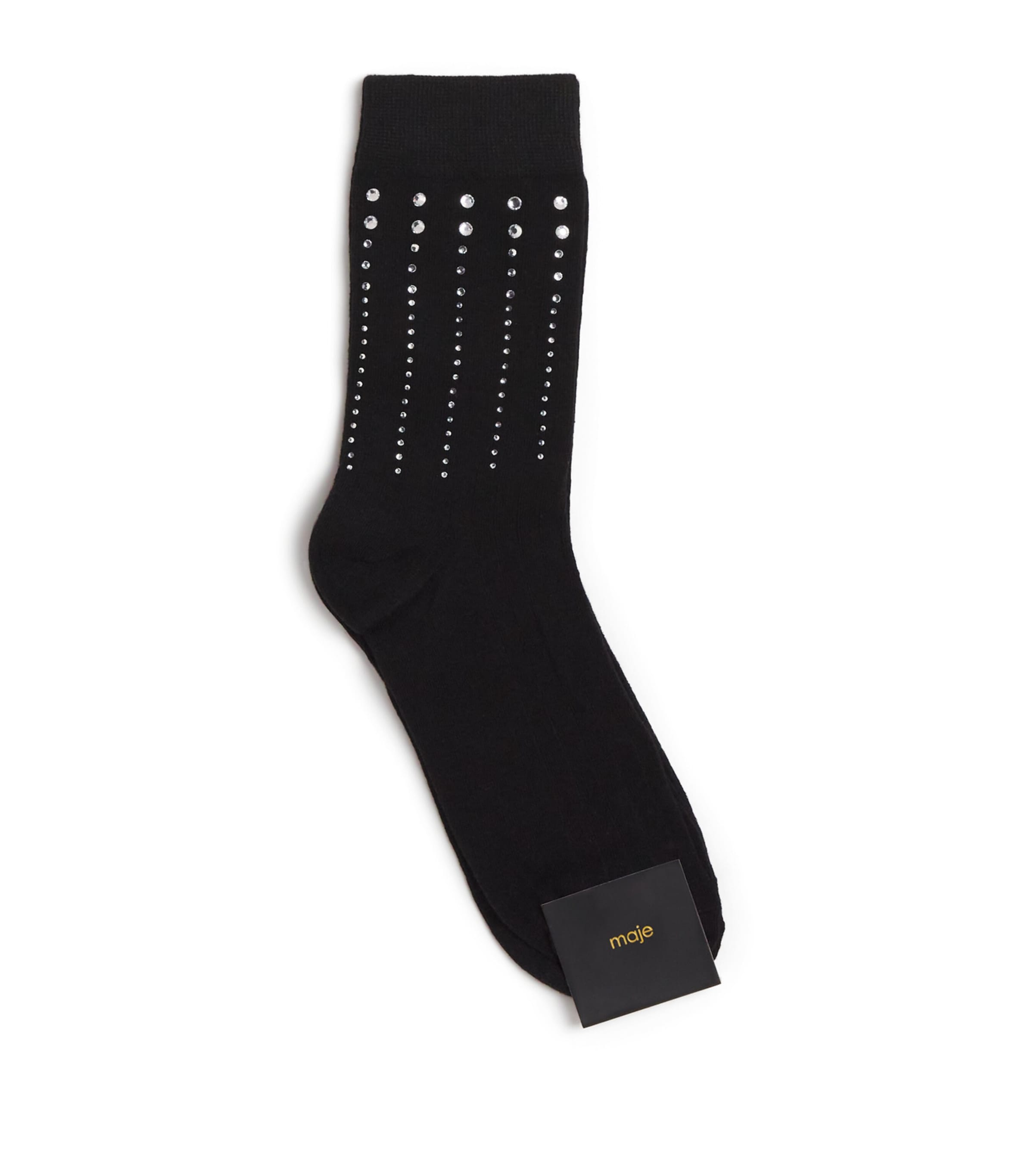 Rhinestone Socks BLACK Image 1