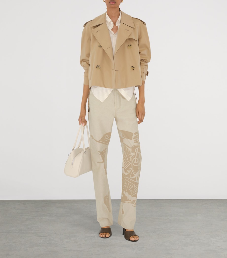 Gabardine Cropped Trench Jacket HONEY Image 2