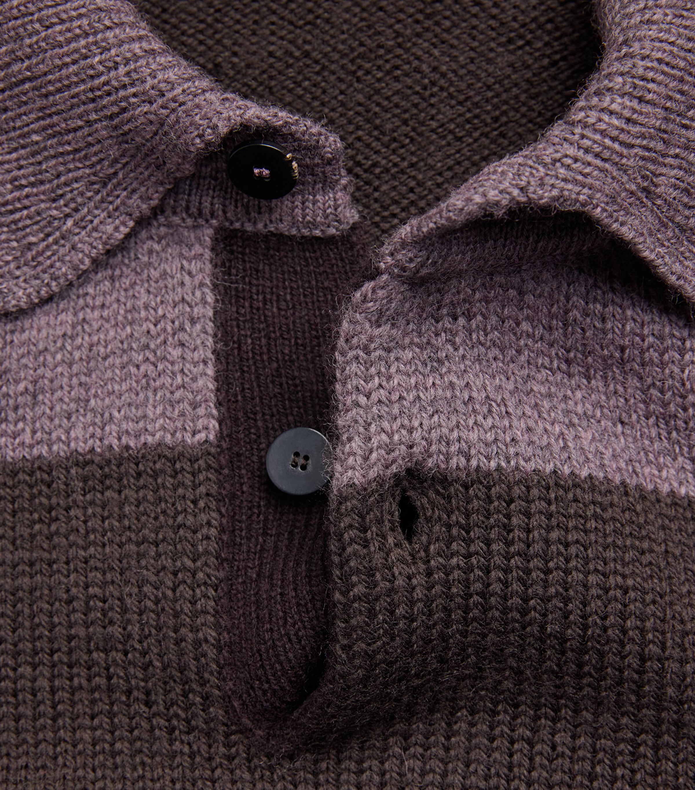 Wool Stripe Polo Sweater PURPLE-54 Image 5