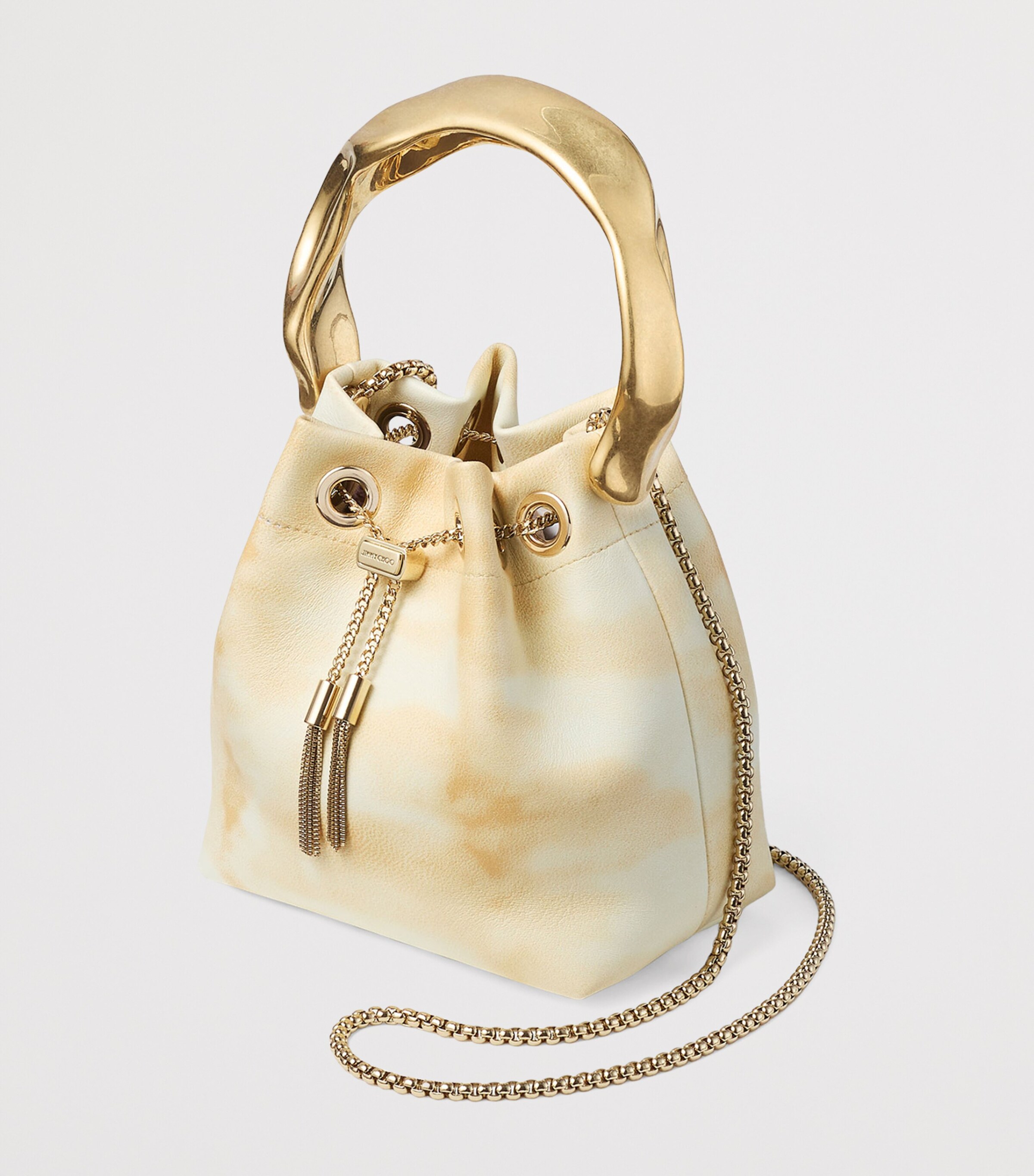 Jimmy Choo Bon Bon Lambskin Top-Handle Bag Natural Mix/gold Image 2
