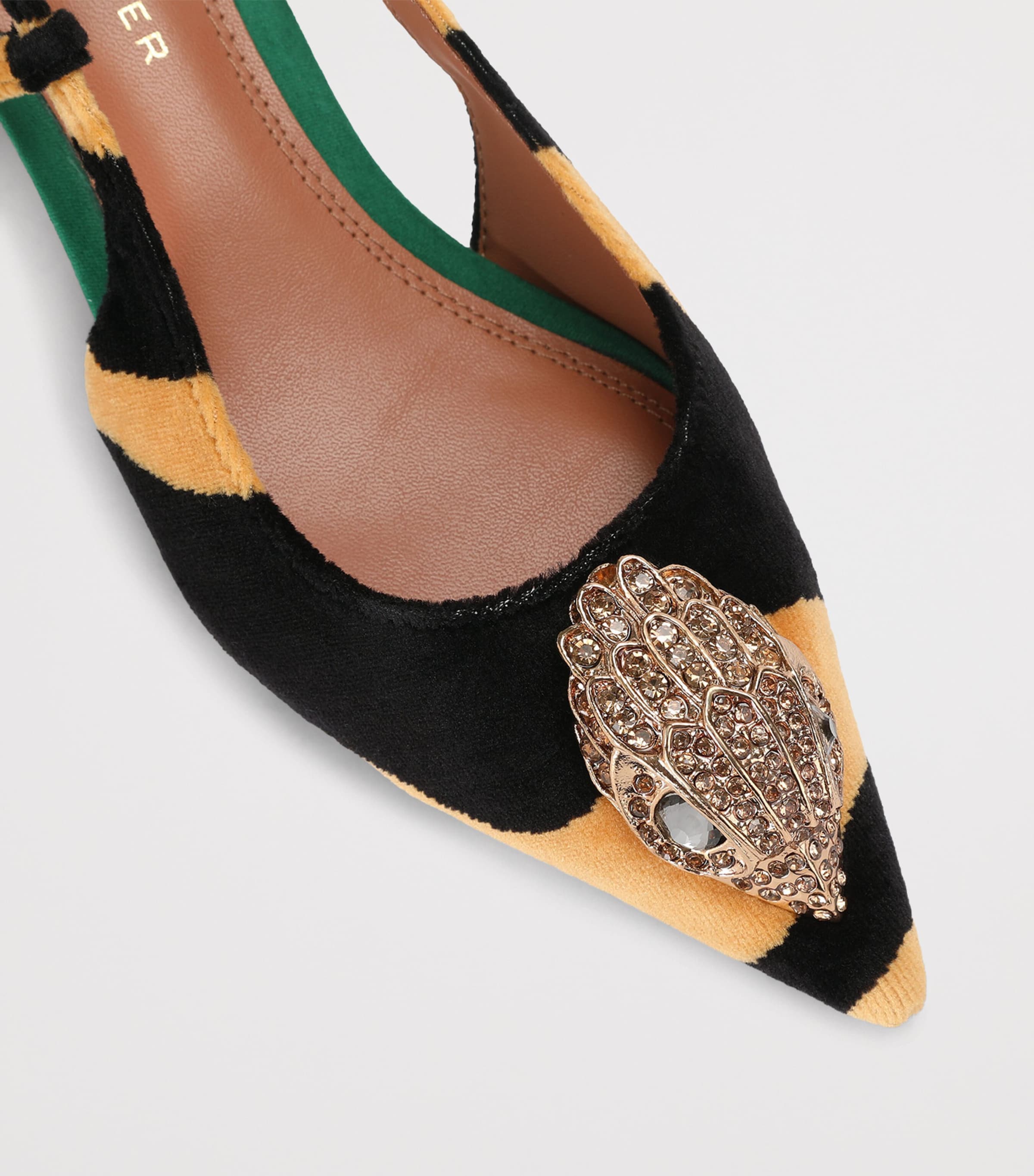 Kurt Geiger London Velvet Velsize Slingbacks Orange Image 2