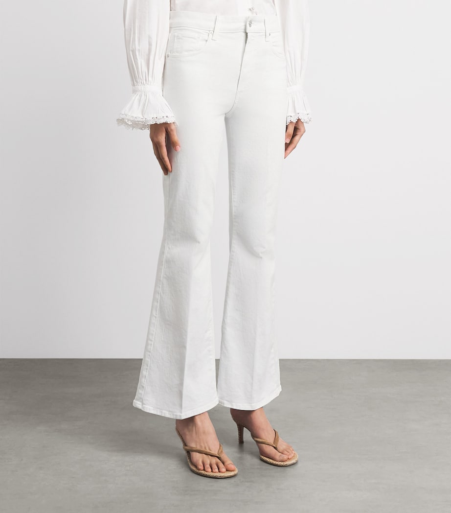 PAIGE Womens Marlow Skimmer High-Rise Flared Jeans Crisp White Image 4