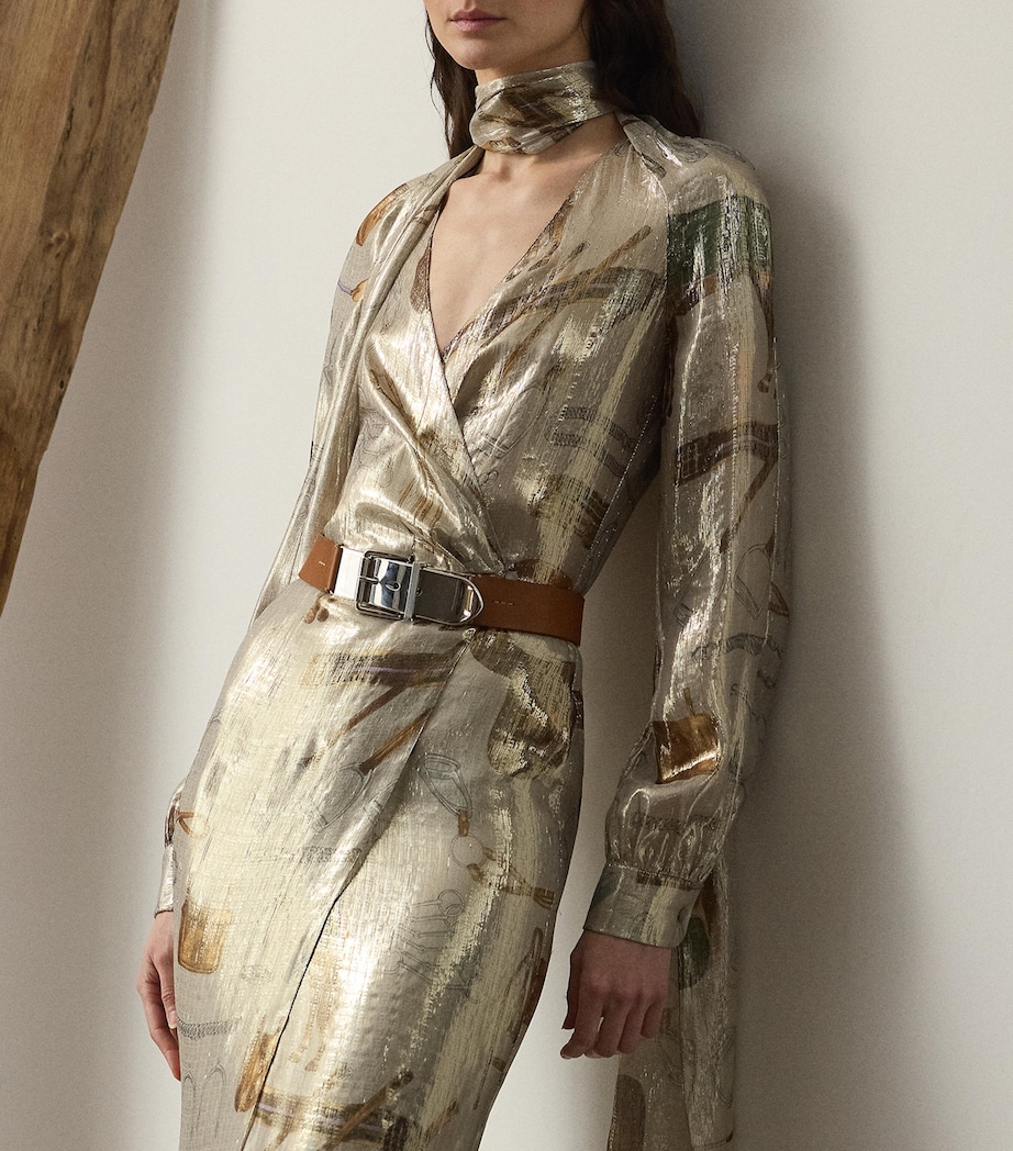 Silk Lamé Midi Dress PALLADIUM MULTI Image 2