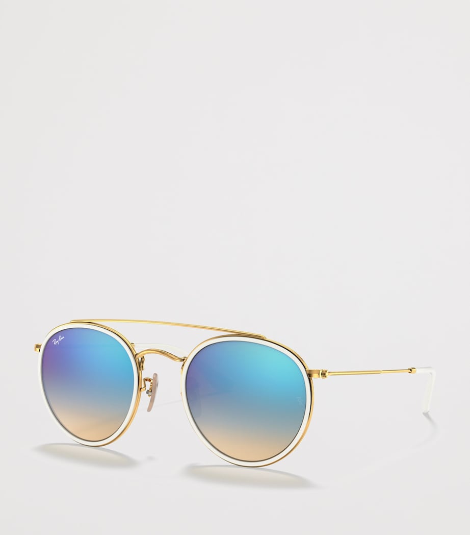 Ray-Ban Round Double-Bridge Sunglasses Gold Image 2