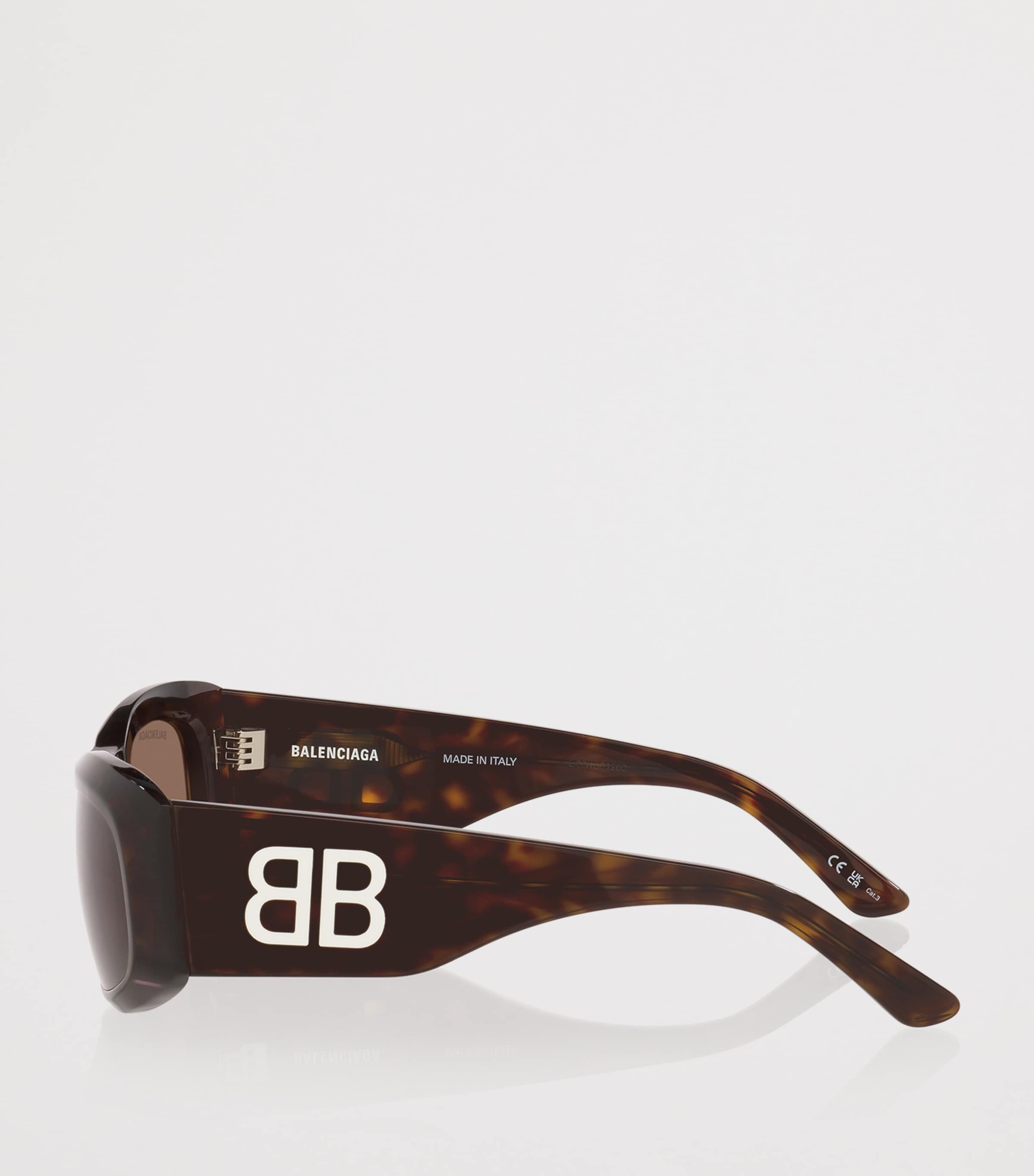 Balenciaga Tortoiseshell BB0395S Rectangular Sunglasses Image 3