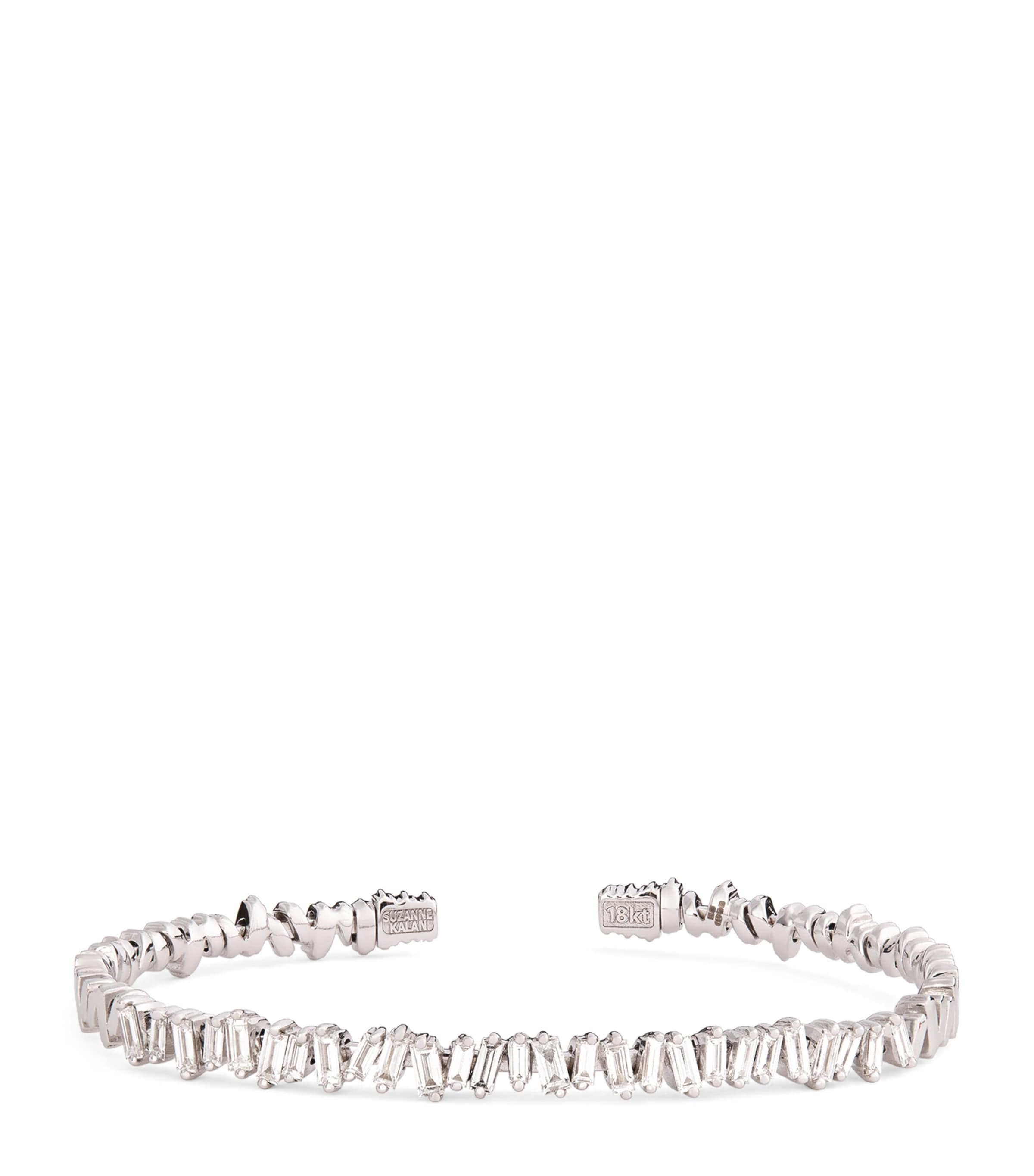 Suzanne Kalan White Gold And Diamond Classic Bangle In White