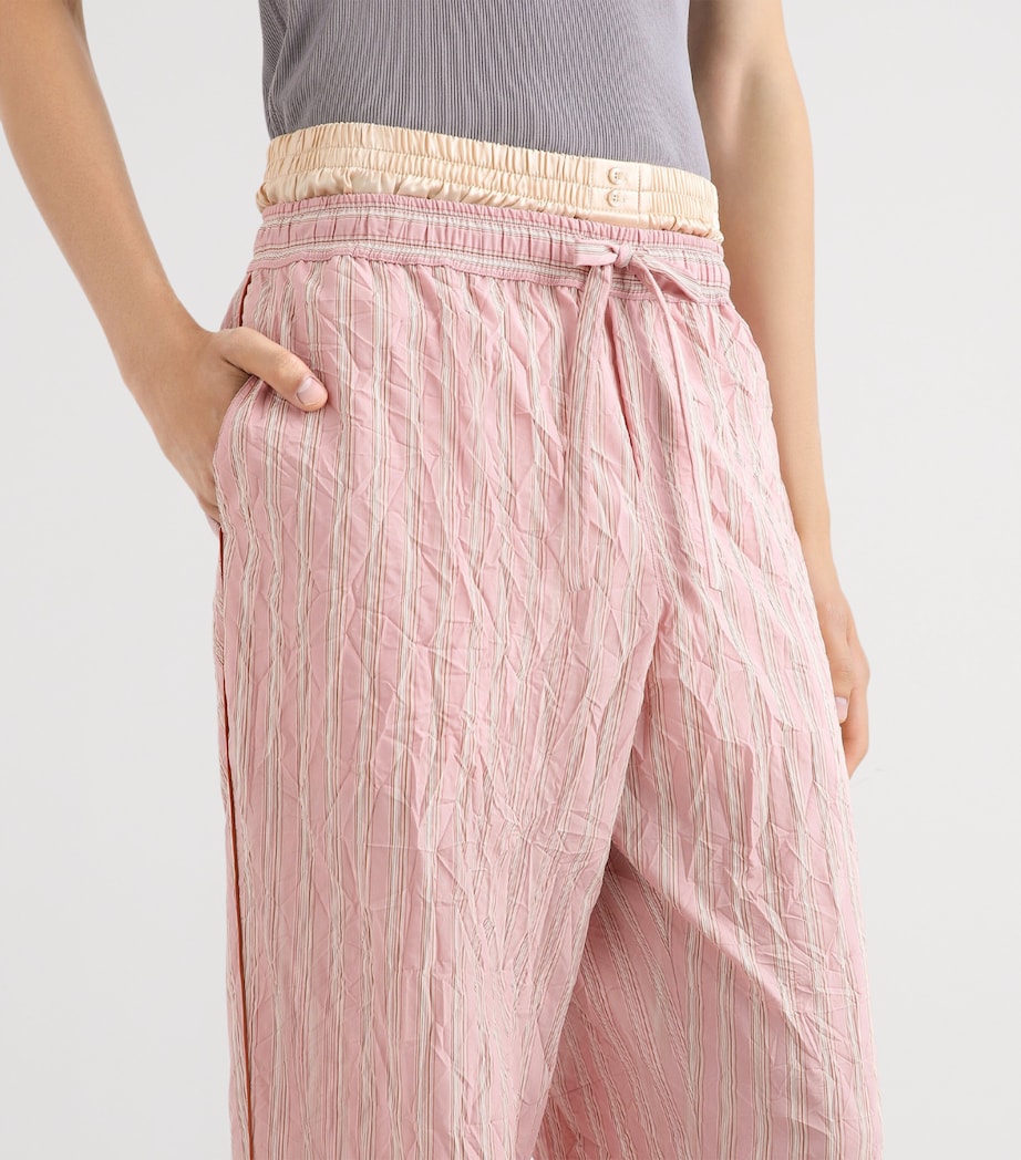 Dolce&Gabbana Mens Striped Crinkle Trousers Stri Image 5