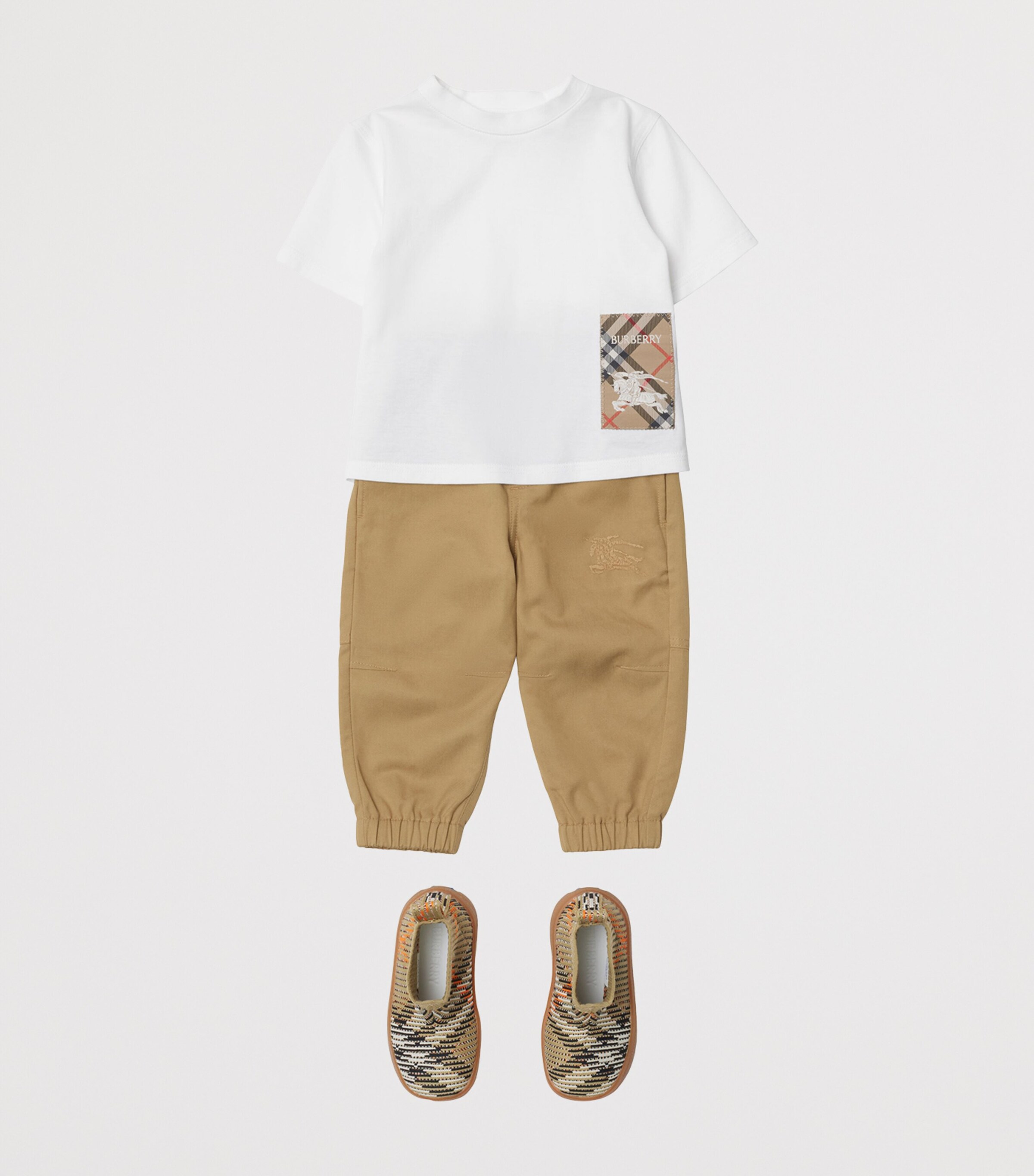 Cotton Check-Patch T-Shirt (6-24 Months) WHITE Image 3