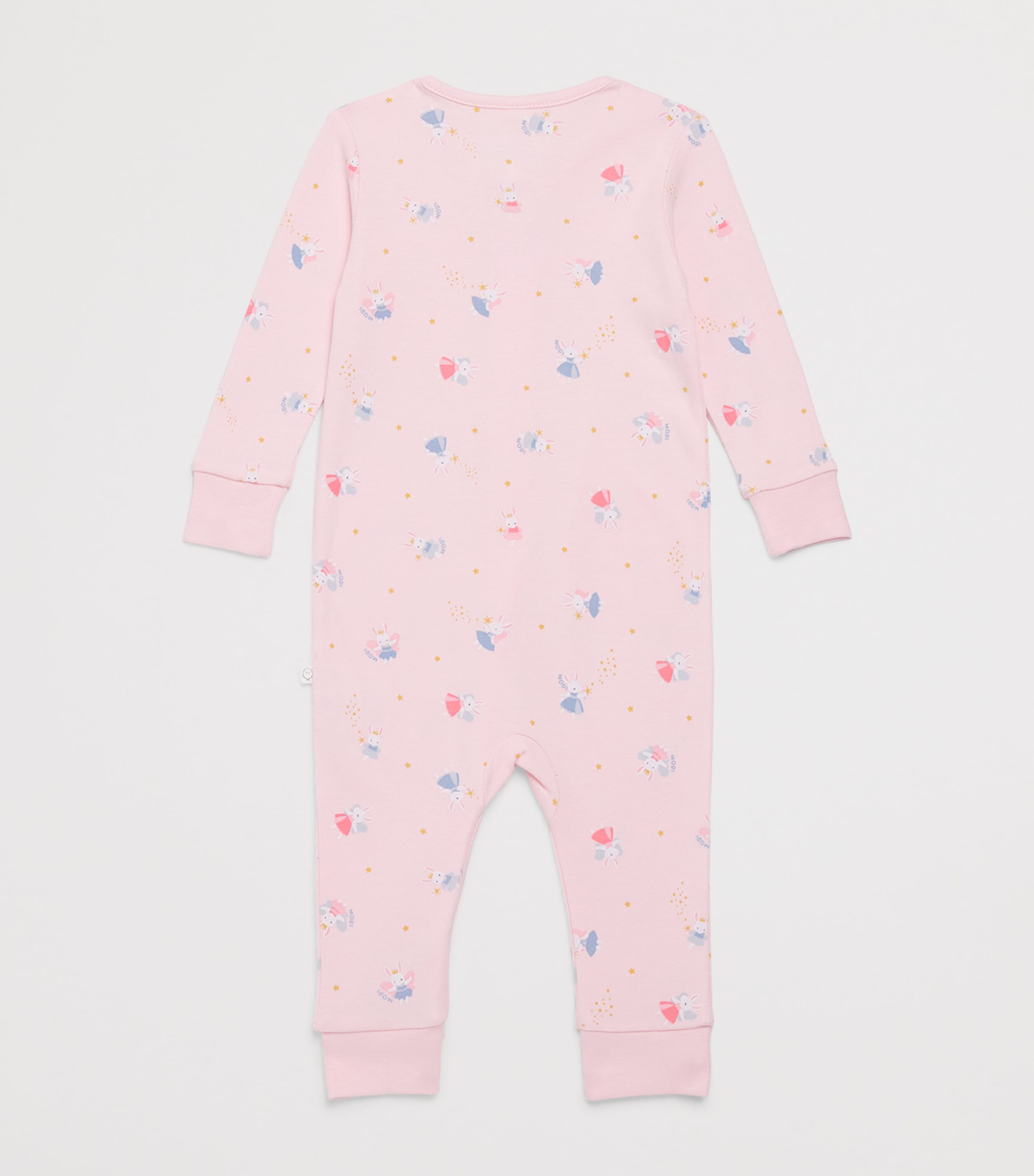 MORI Enchanted Bunny Print Clever Playsuit (0-24 Months) Pink Bunny Image 2