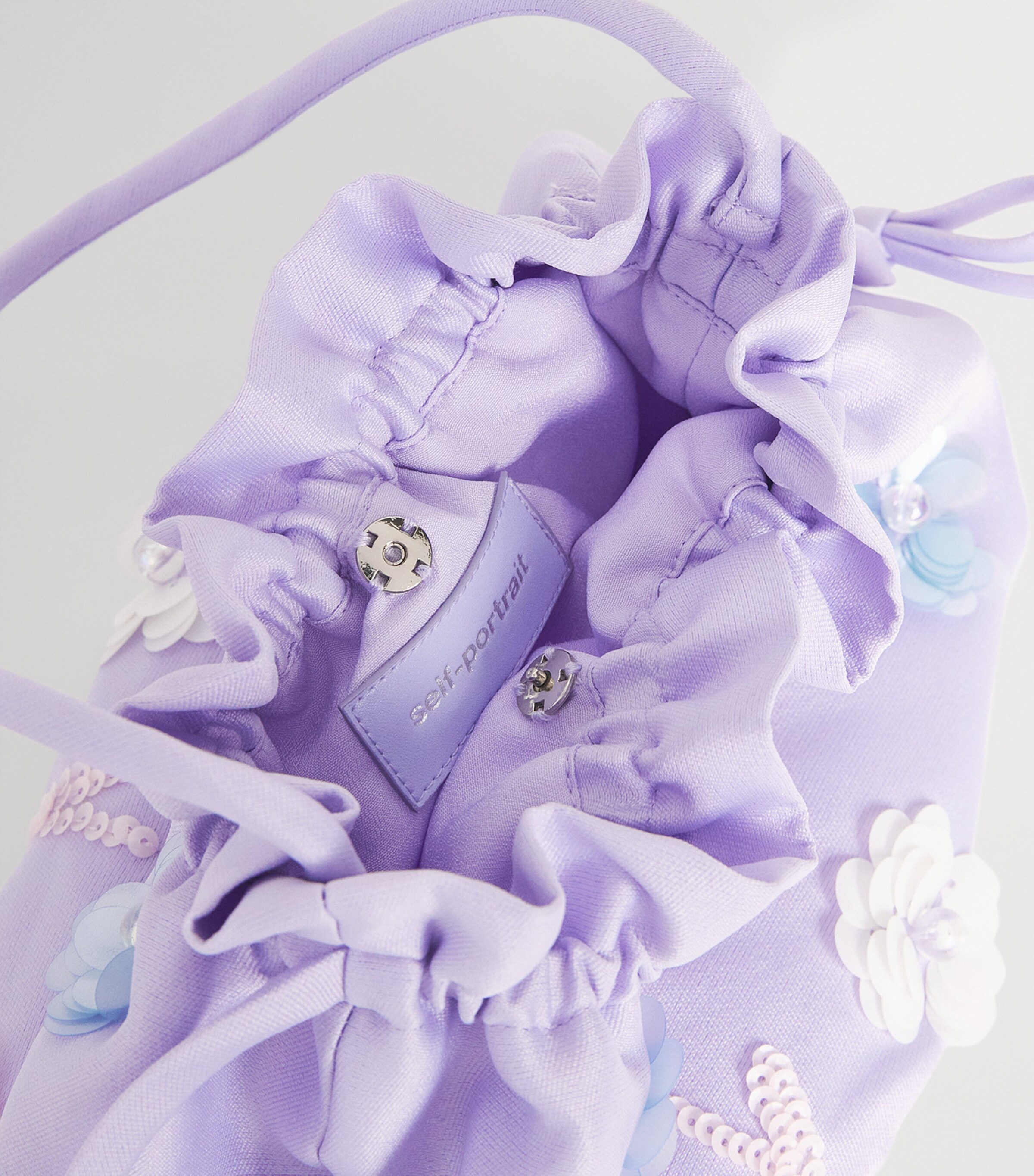 Self-Portrait Kids Embellished Top-Handle Bag Lilac Image 4