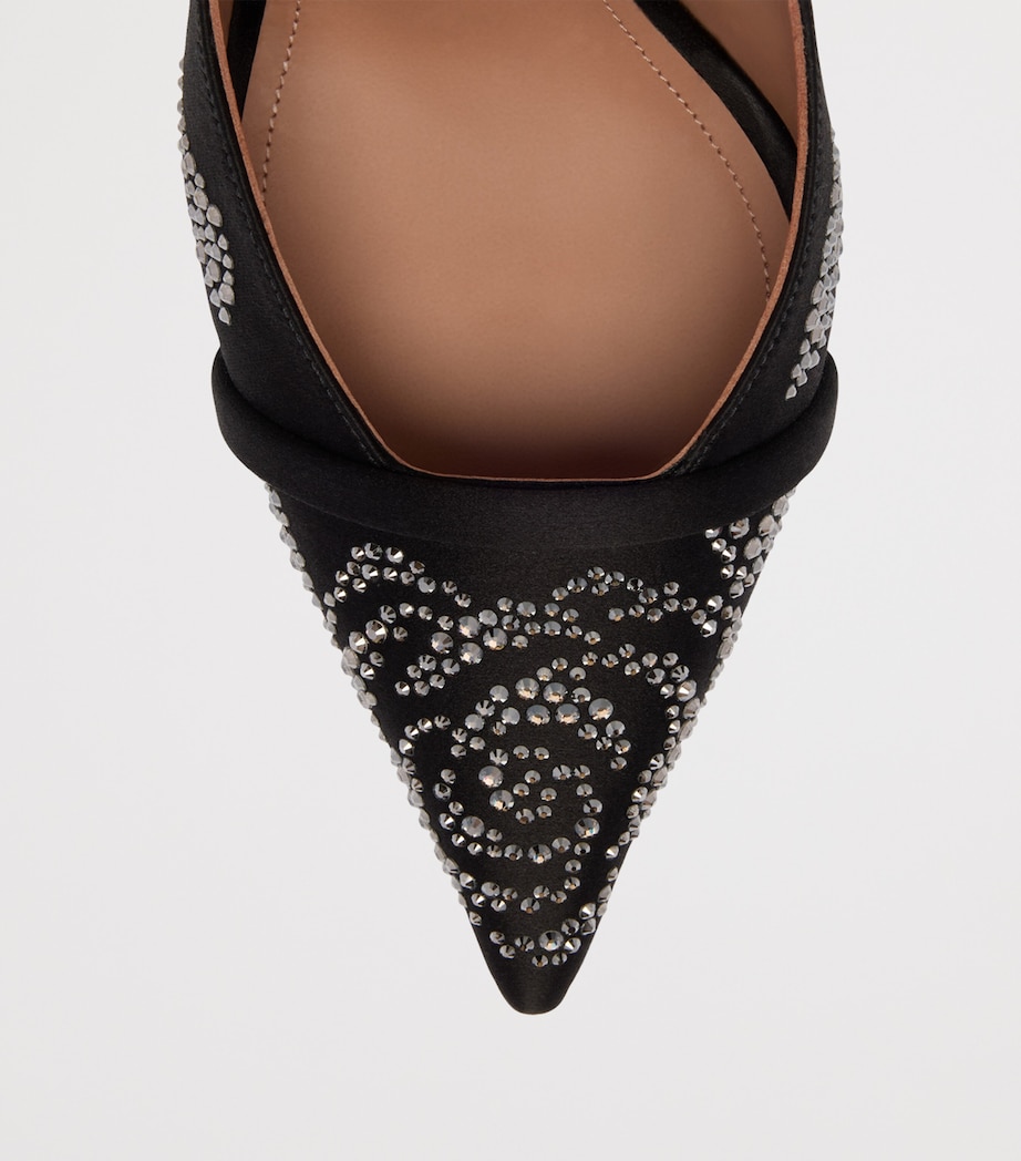 Satin Jazz Slingback Heels 90 BLACK Image 5