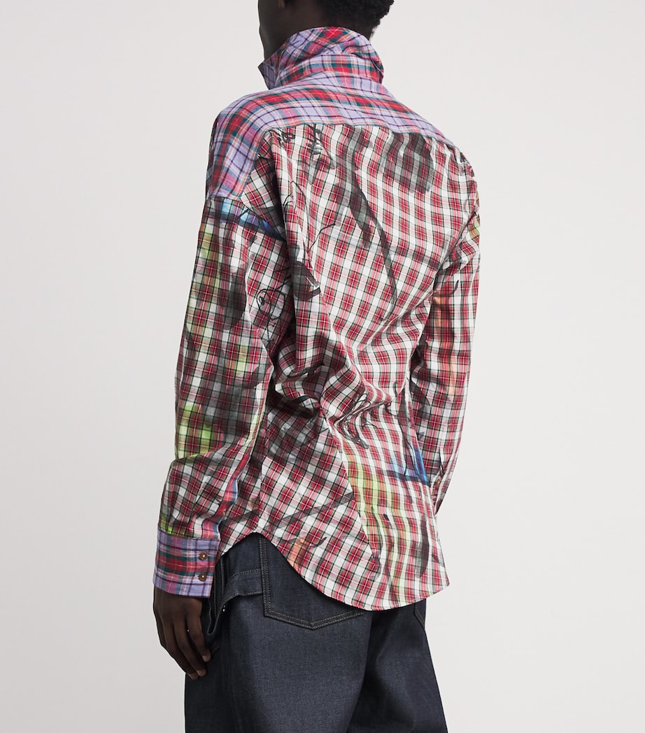 Cotton-Linen Check Chaos Shirt O101 MULTI Image 4