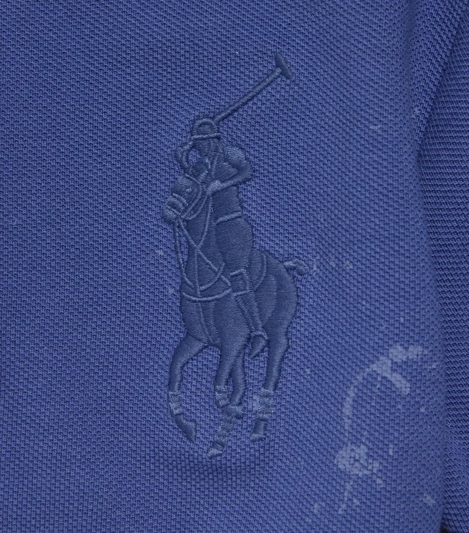 Ralph Lauren Kids Cotton Splatter-Effect Print Polo Shirt (2-7 Years) Old Royal Image 3