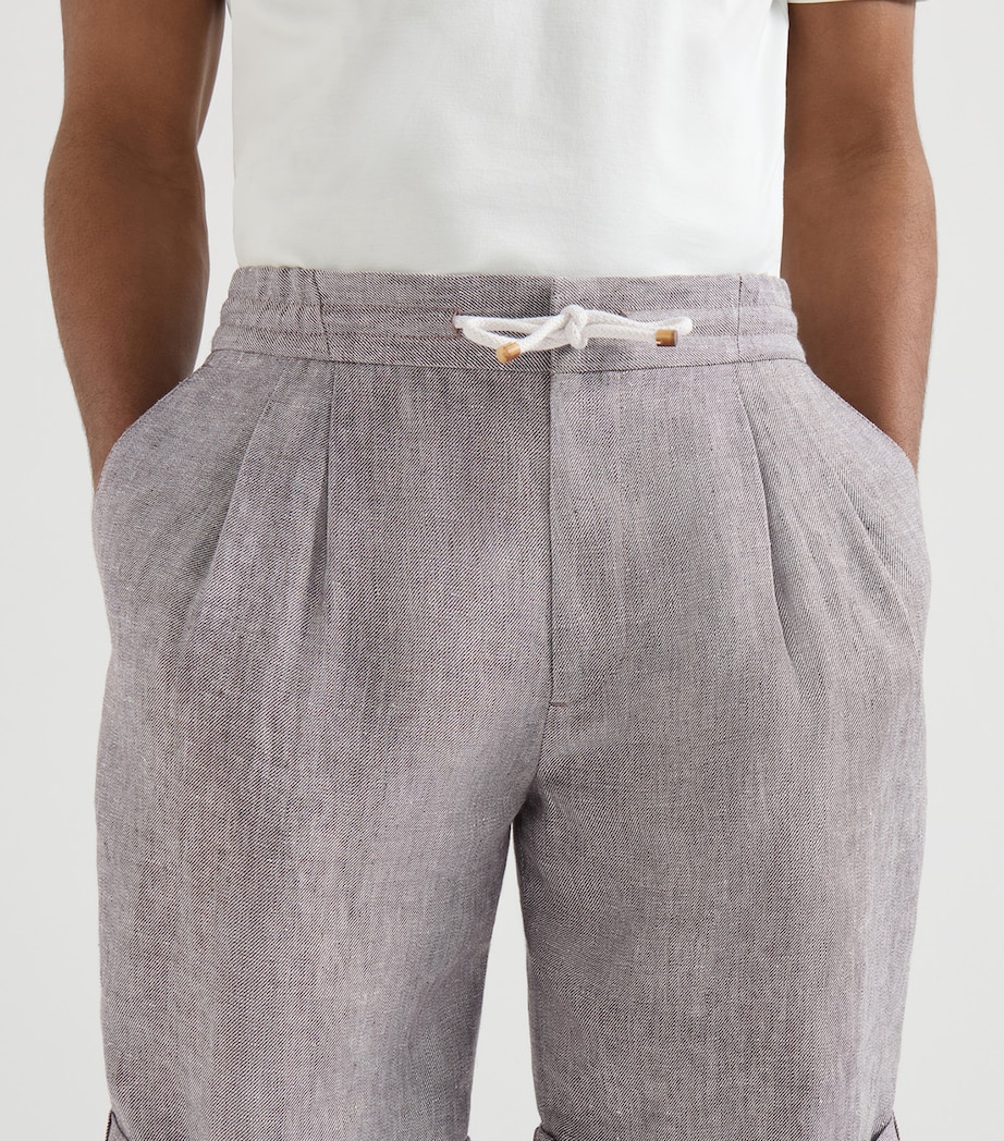 Brunello Cucinelli Mens Hemp-Linen Bermuda Shorts Image 6