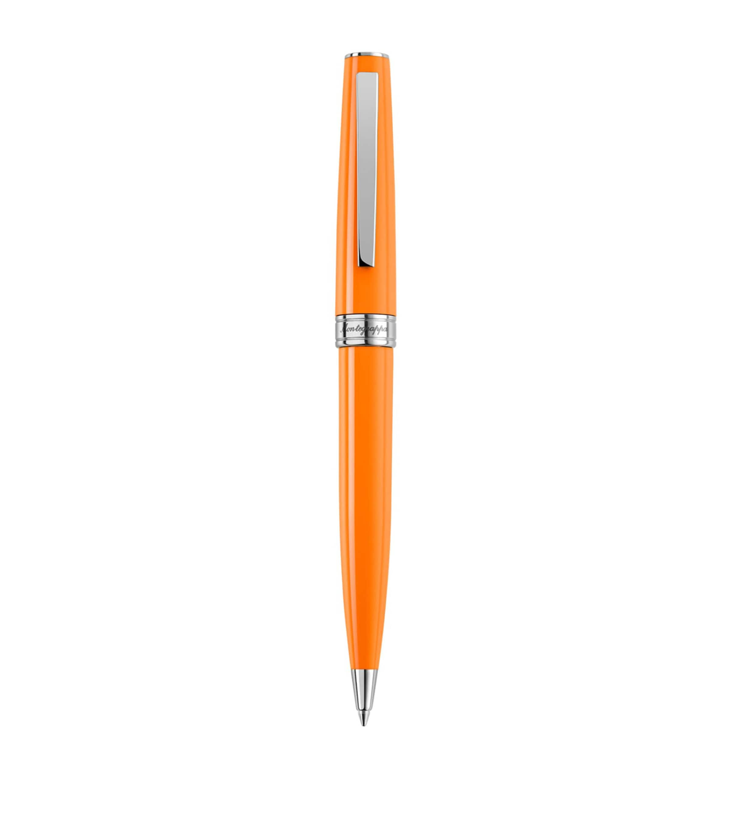 Shop Montegrappa Steel Armonia Ballpoint Pen In Orange