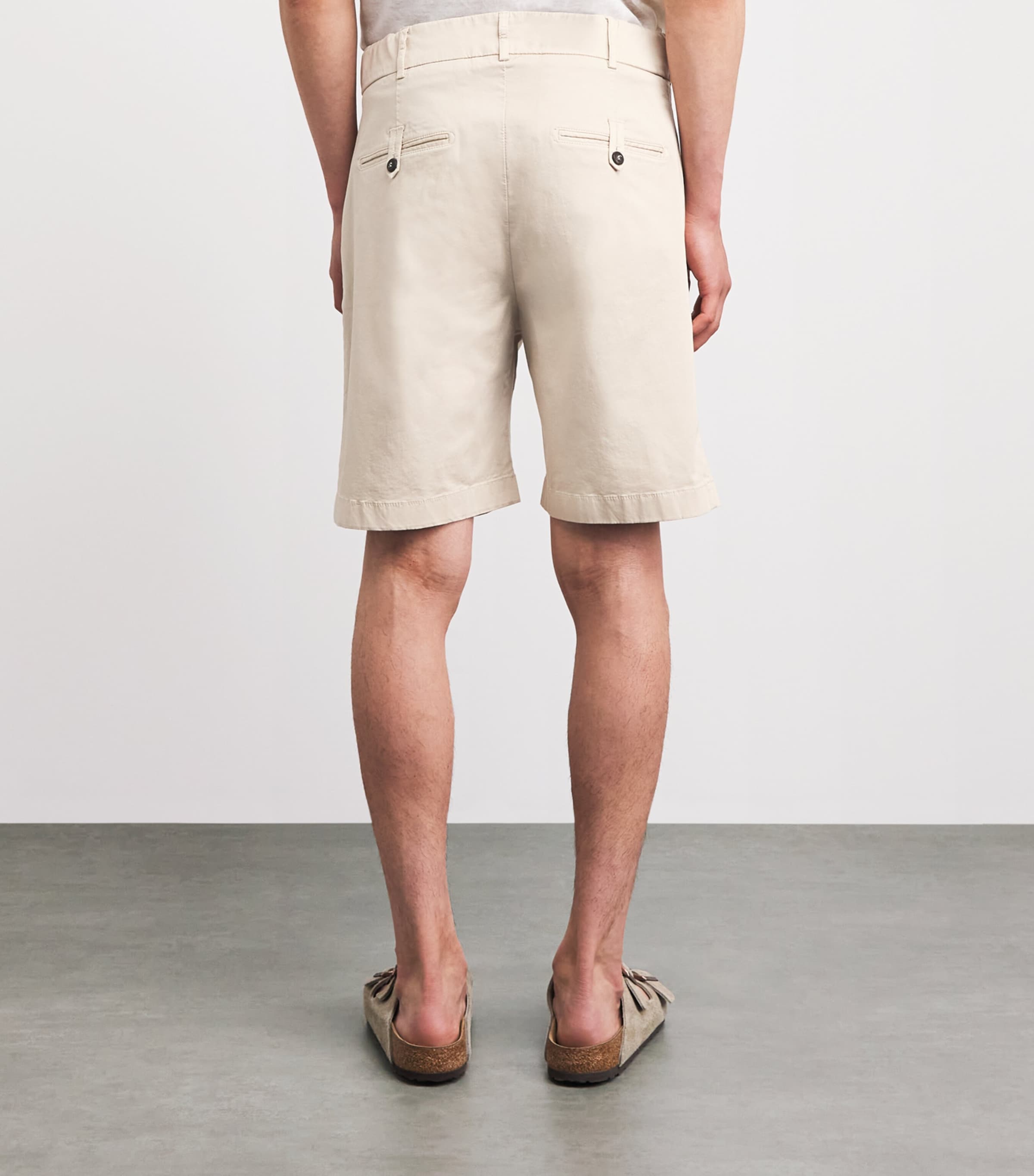 Eleventy Mens Stretch-Cotton Chino Shorts Sabbia Image 5