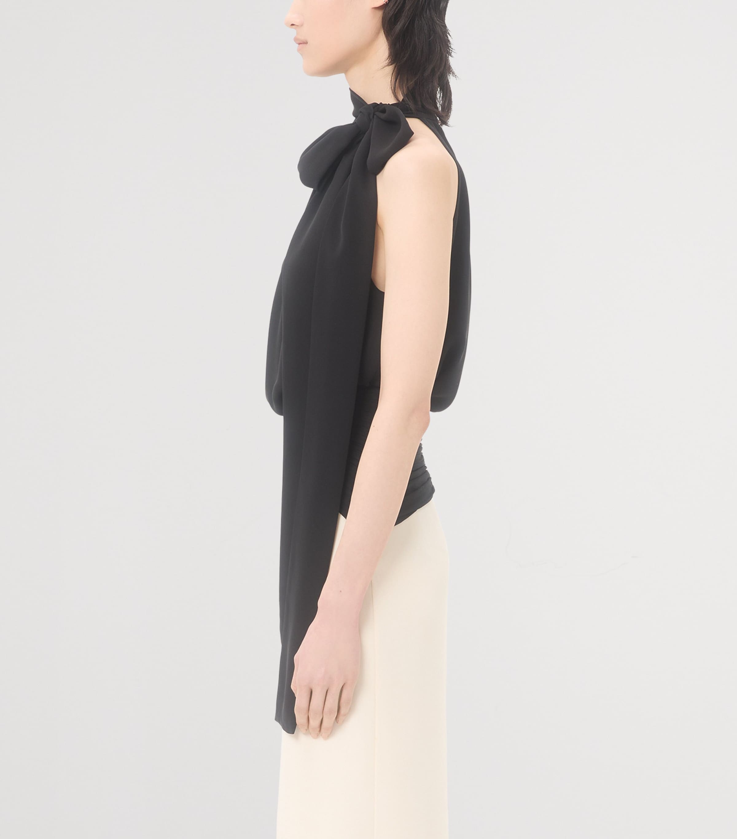 Valentino Womens Silk Tie-Neck Top Image 3