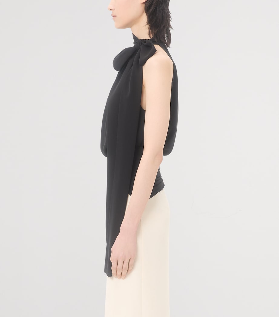 Valentino Womens Silk Tie-Neck Top Image 3